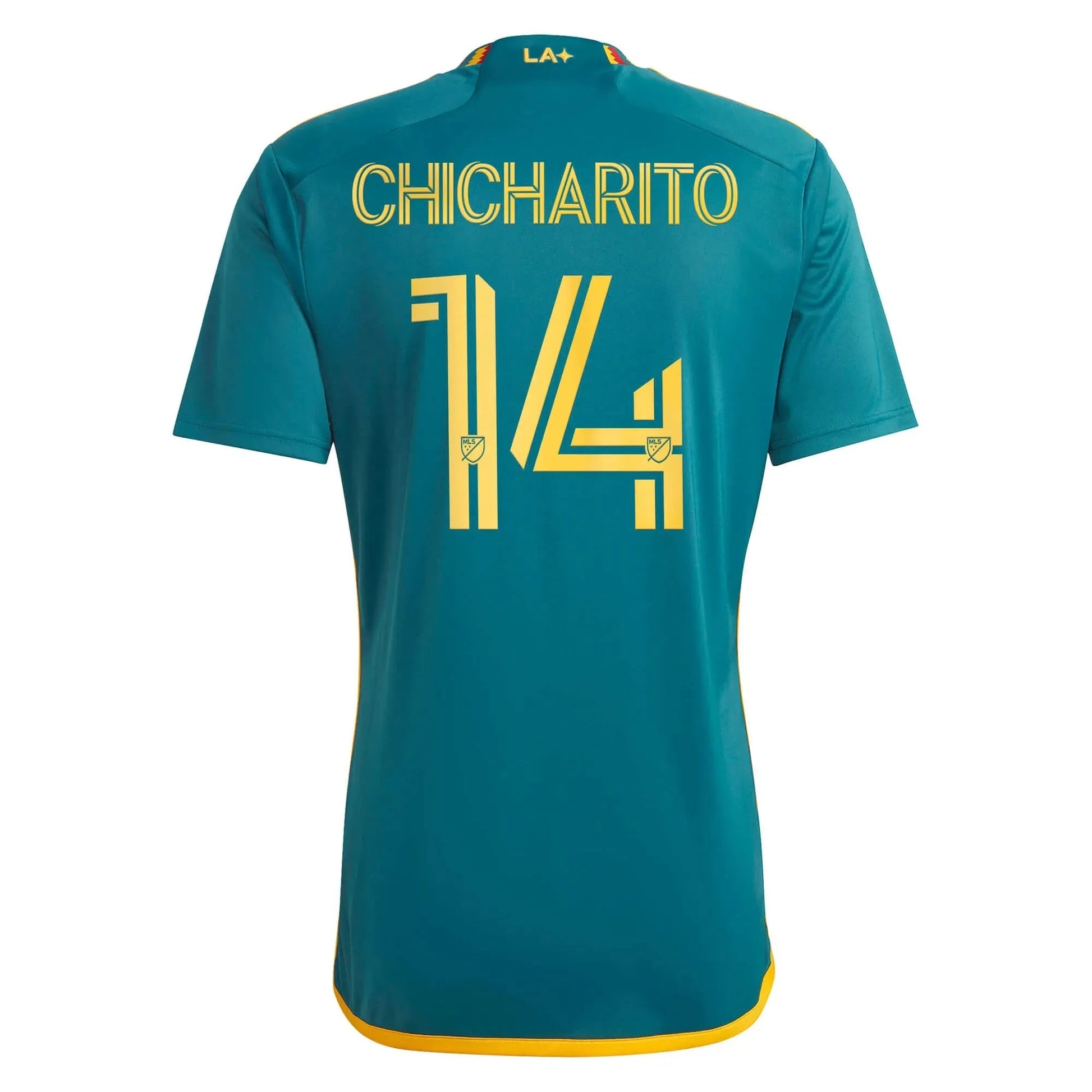 adidas 2023-25 LA Galaxy Youth Away Jersey - Mystery Green-Team Gold