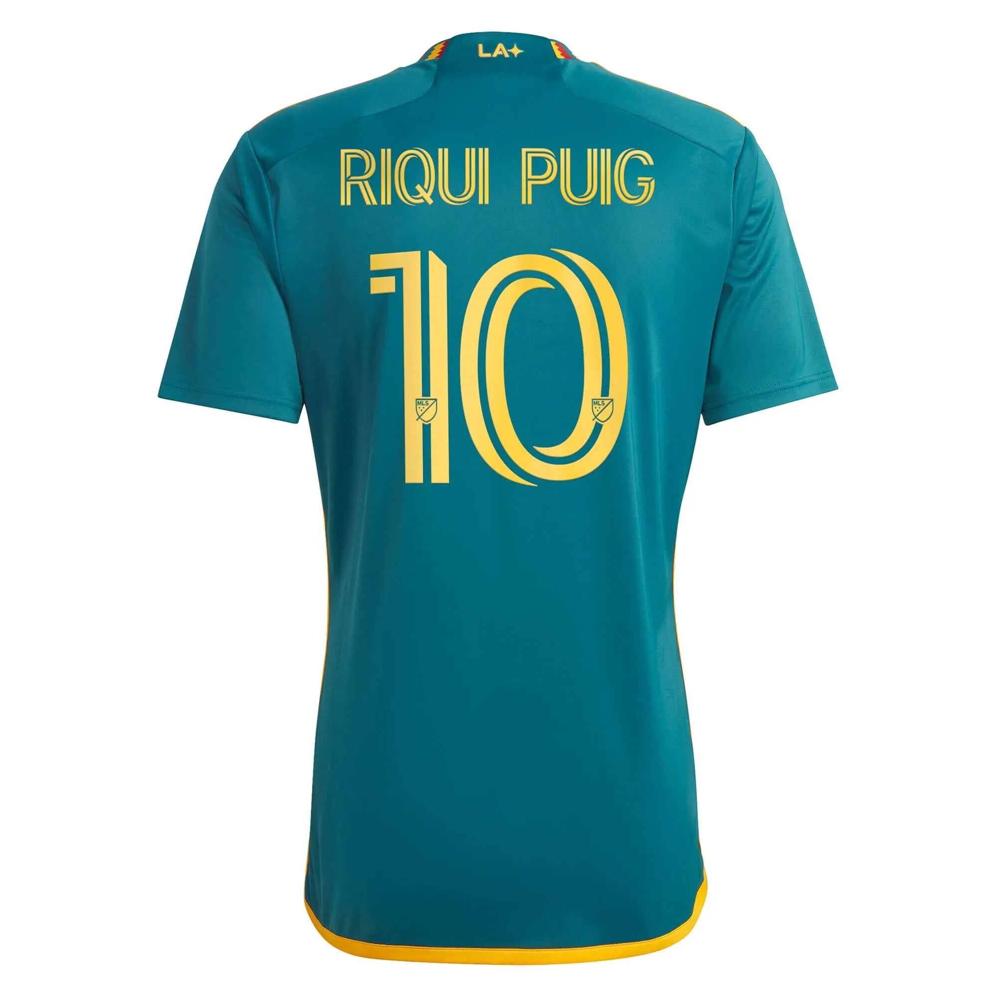 adidas 2023-25 LA Galaxy Youth Away Jersey - Mystery Green-Team Gold