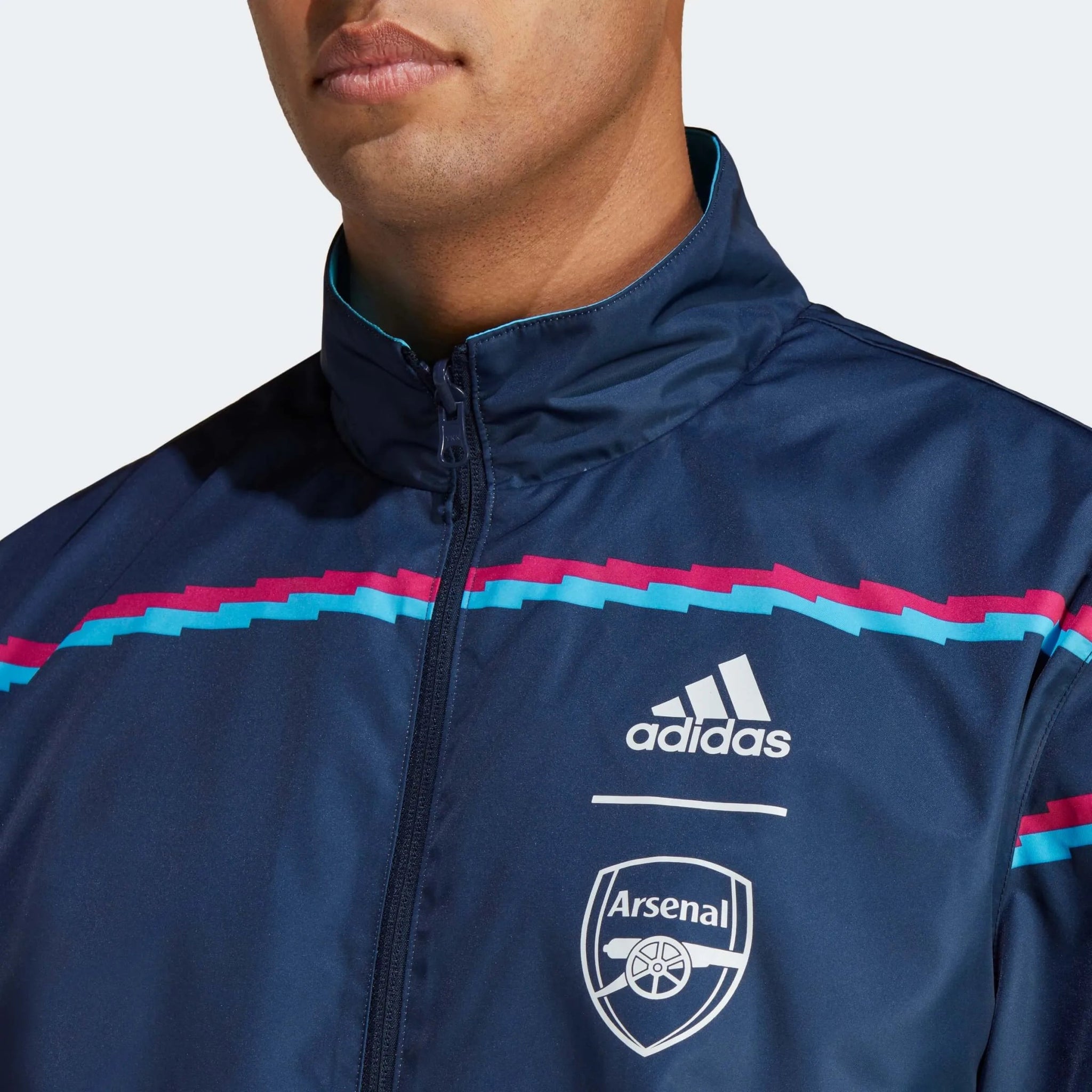 adidas 2023 Arsenal Reversible Anthem Jacket - Sky Rush