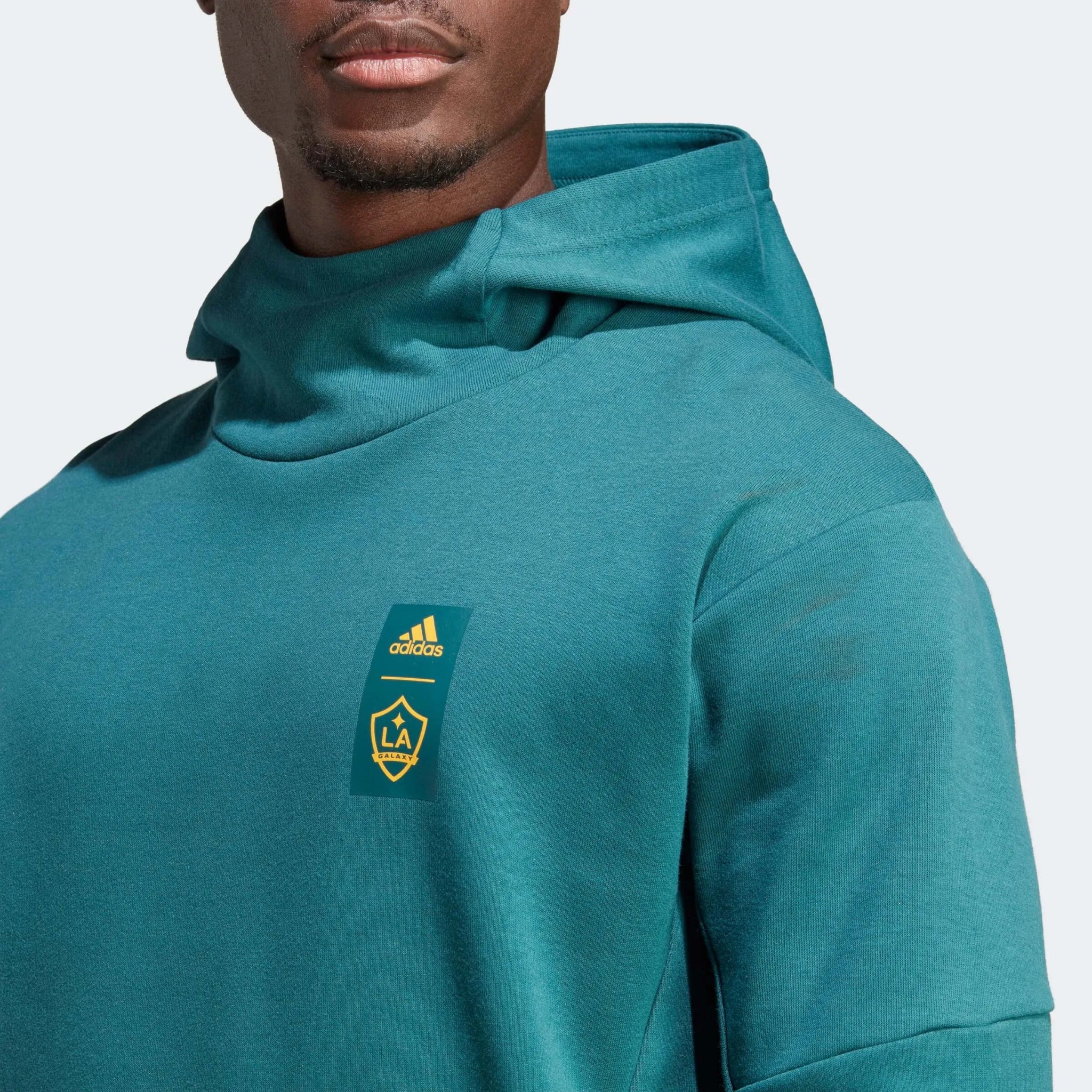 adidas 2023 LA Galaxy Travel Hoodie - Mystery Green (Detail 1)