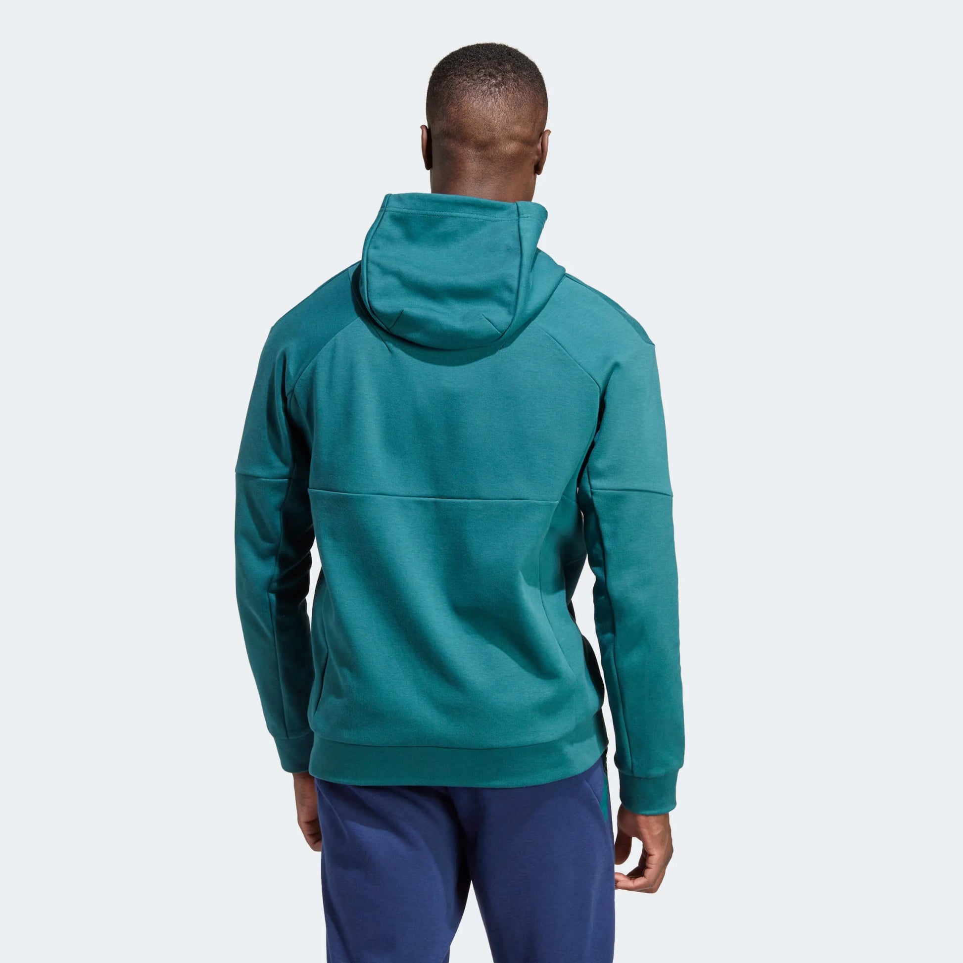 adidas 2023 LA Galaxy Travel Hoodie - Mystery Green (Model - Back)