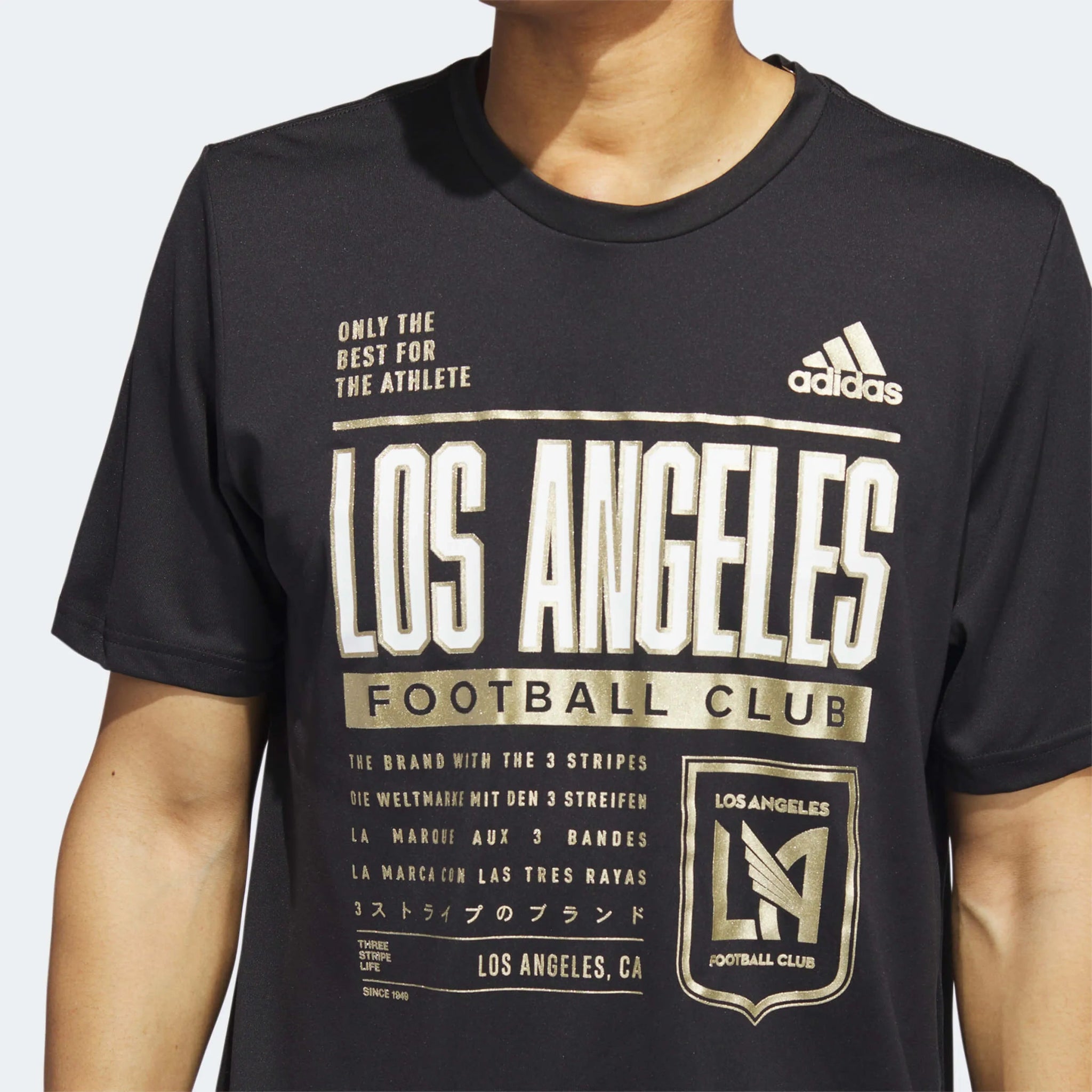 adidas 2023 LAFC SS Pre-Game Tee - Black-White