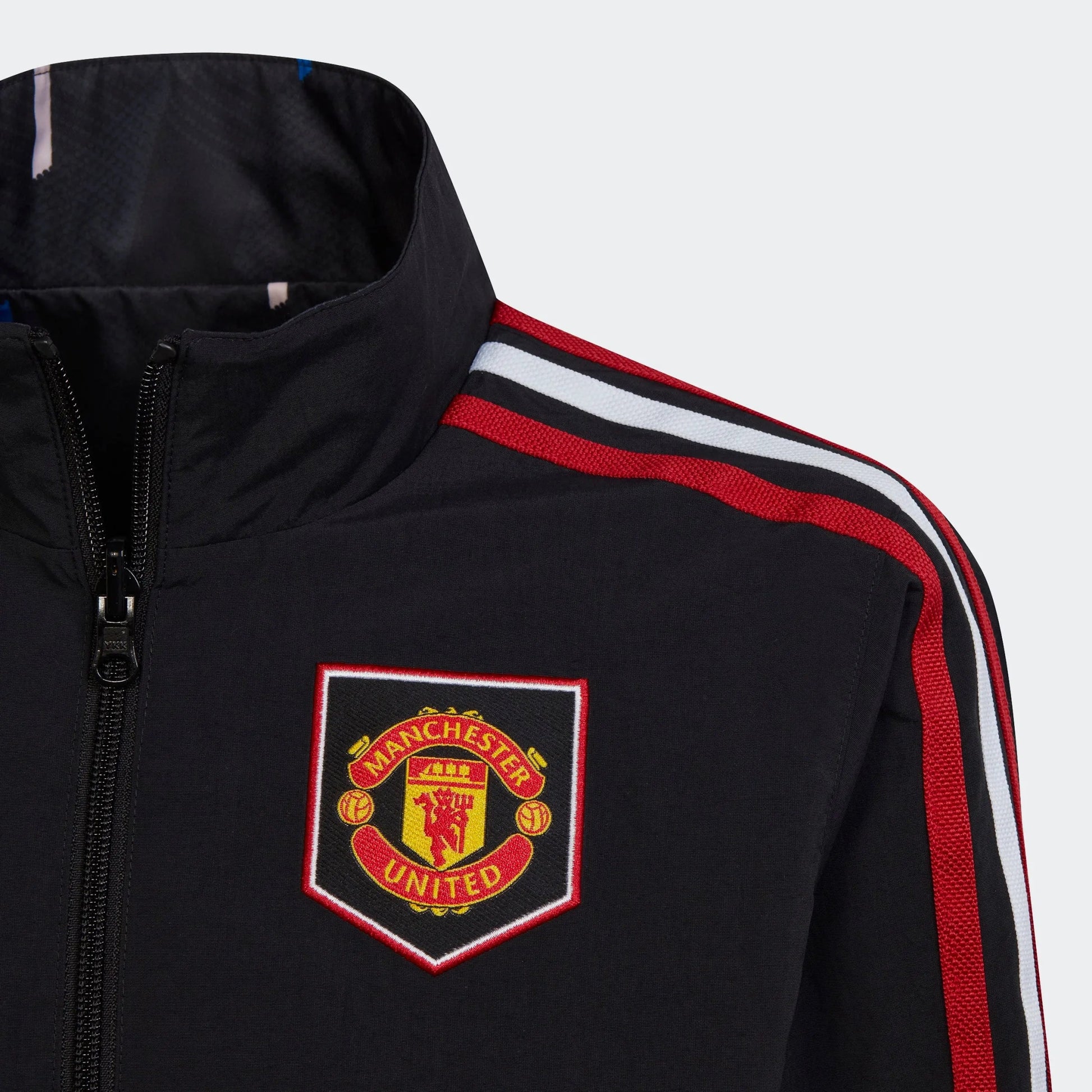 adidas 2023 Manchester United Anthem Youth Jacket - Black-Blue