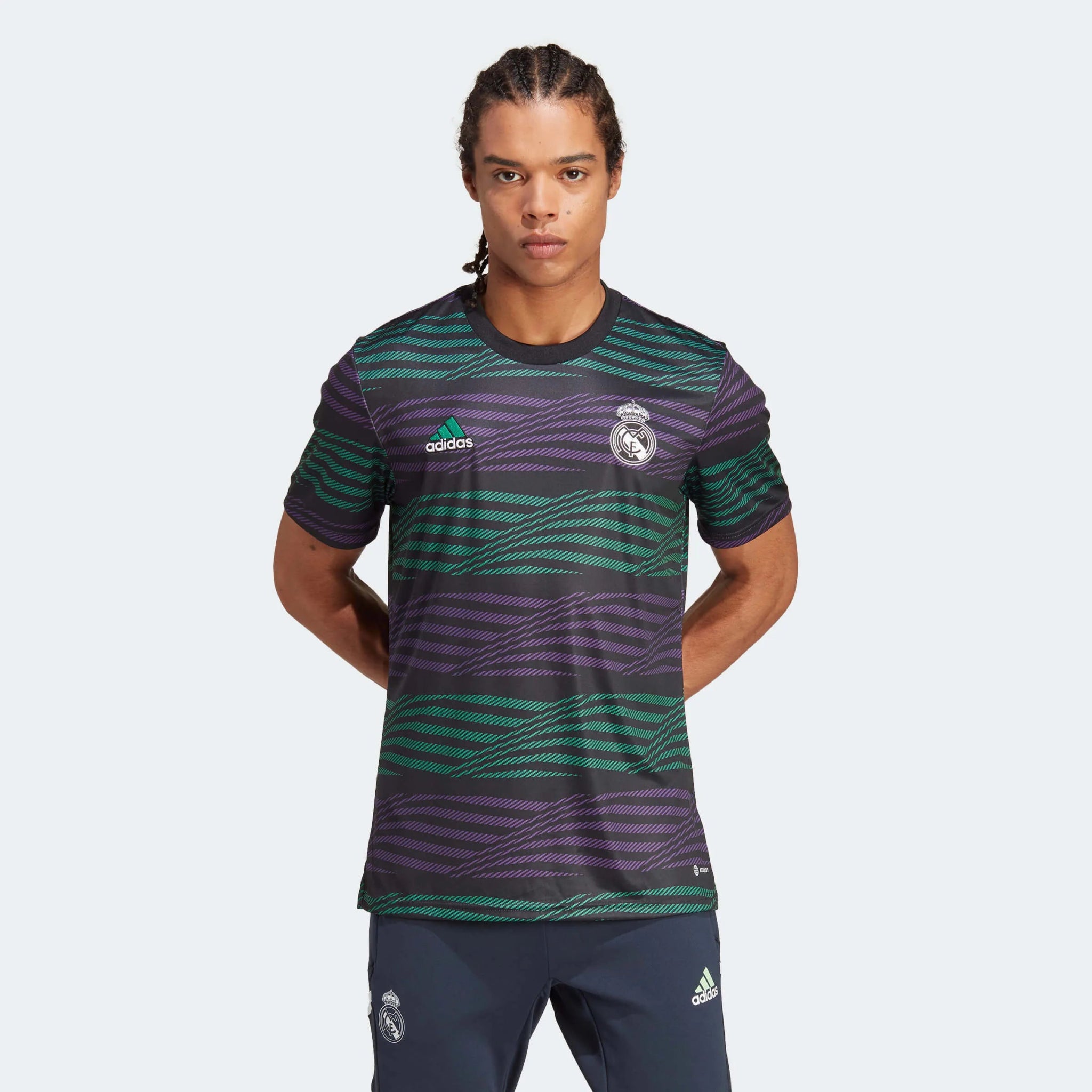 adidas 2023 Real Madrid Pre-Match Jersey - Black-Purple-Green