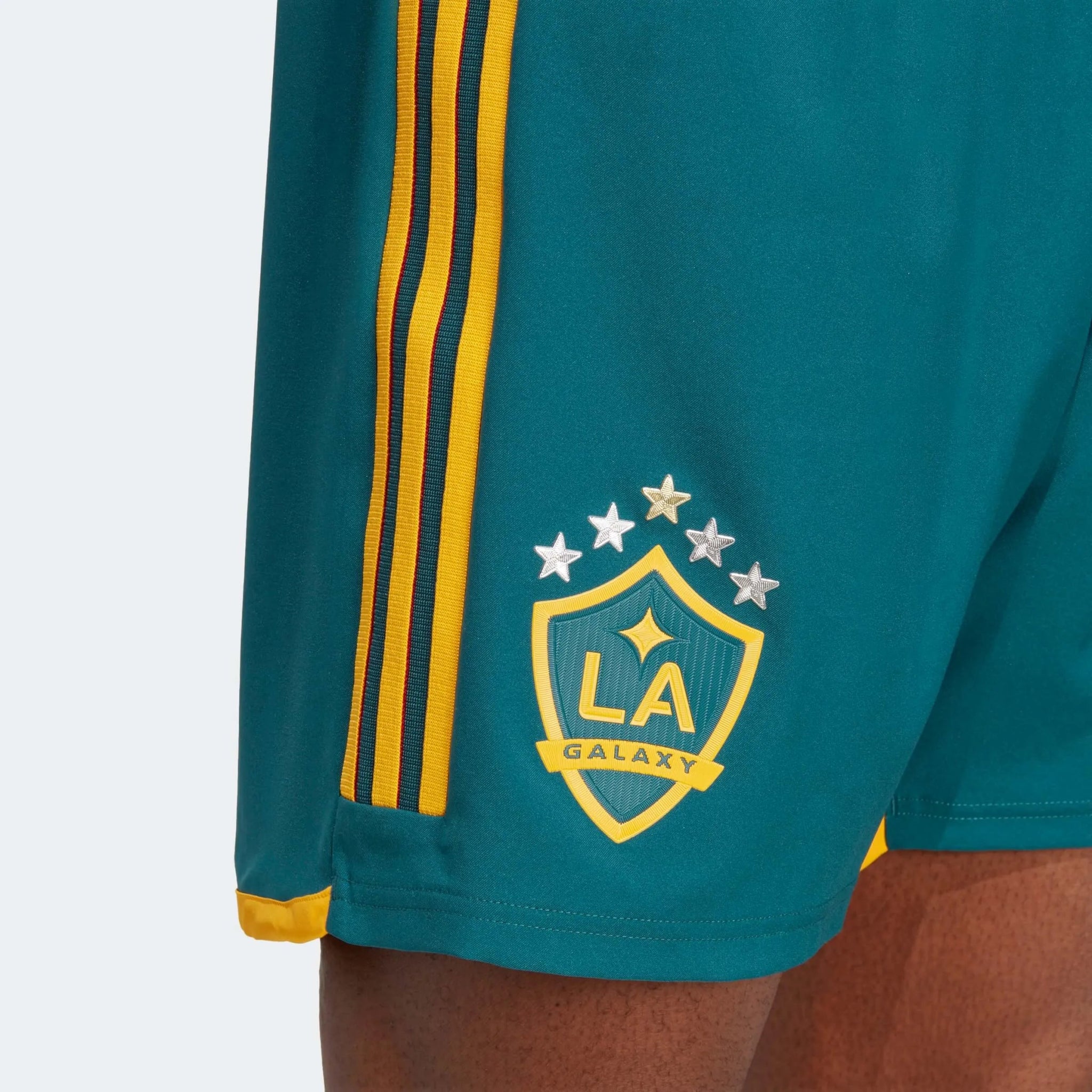 adidas 2023/25 LA Galaxy Authentic Away Shorts - Mystery Green-Team Gold