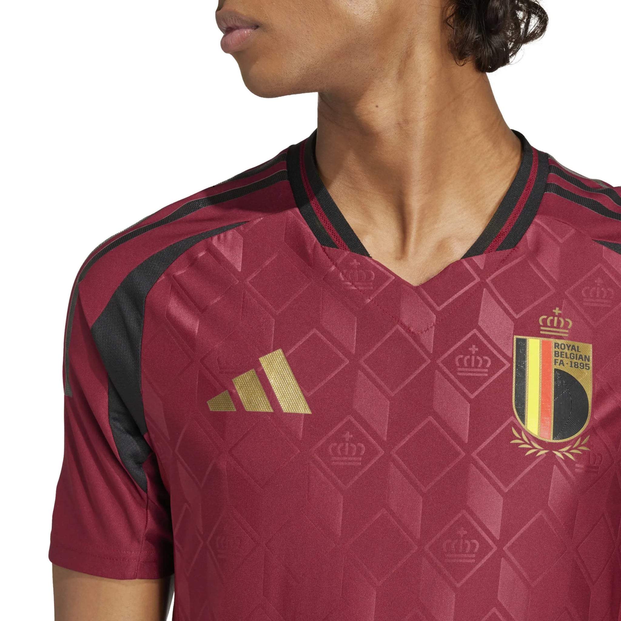 adidas 2024-25 Belgium Men's Authentic Home Jersey (Detail 1)