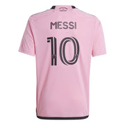 adidas 2024-25 Inter Miami Youth Messi #10 Stadium Home Jersey (Back)