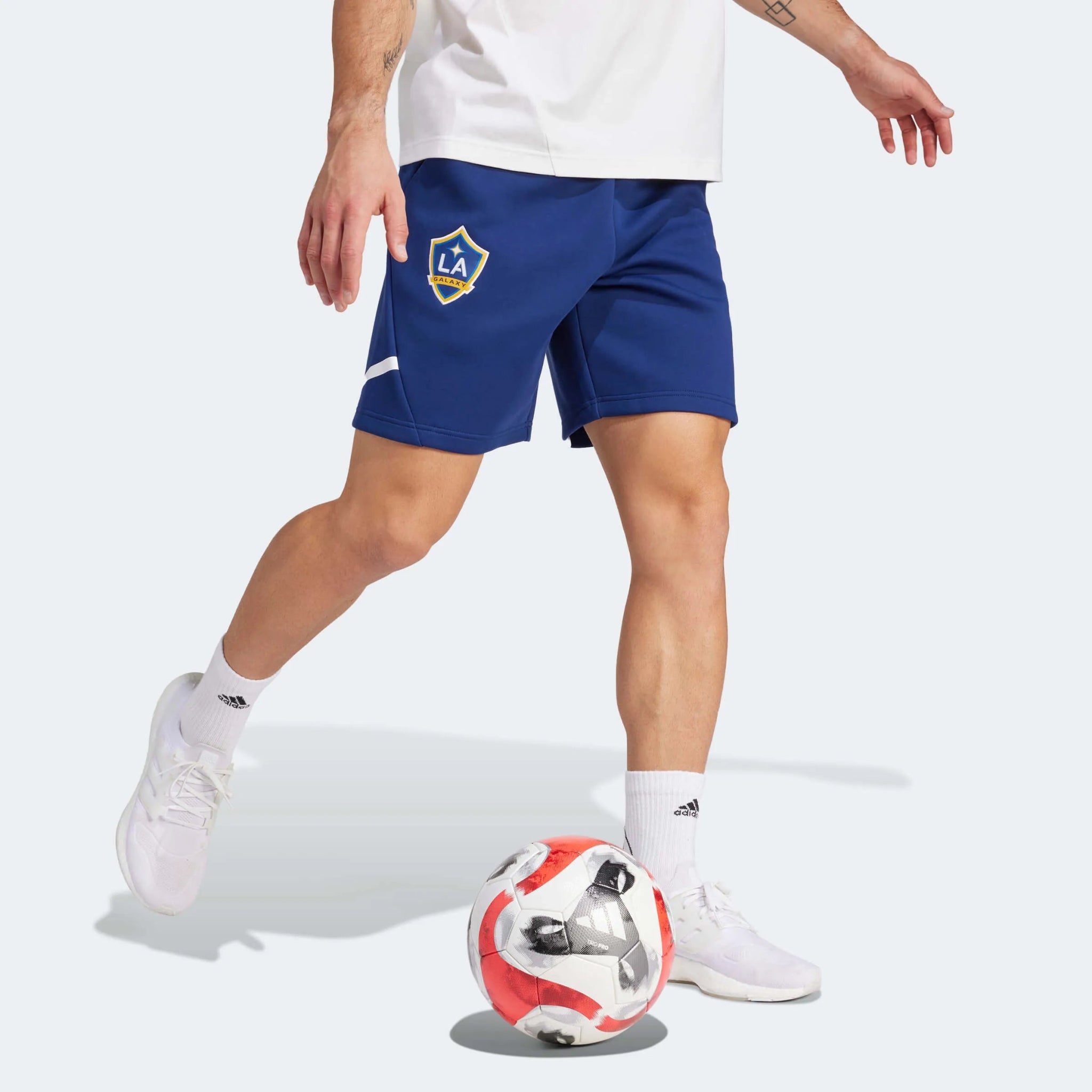 adidas 2024-25 LA Galaxy Men's Designed For Game Day Shorts (Model - Side)