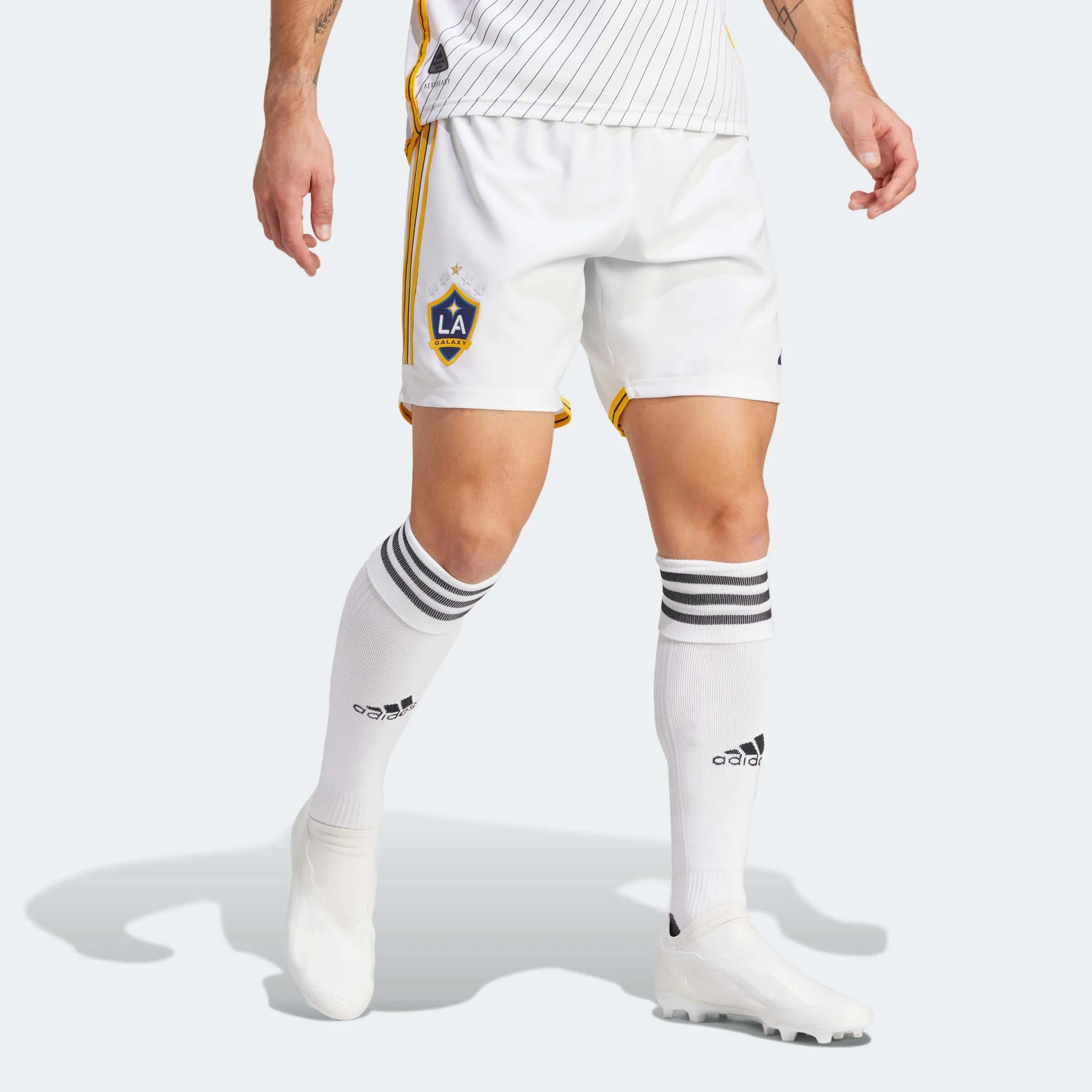 adidas 2024-25 LA Galaxy Men's Home Authentic Shorts (Model - Front)