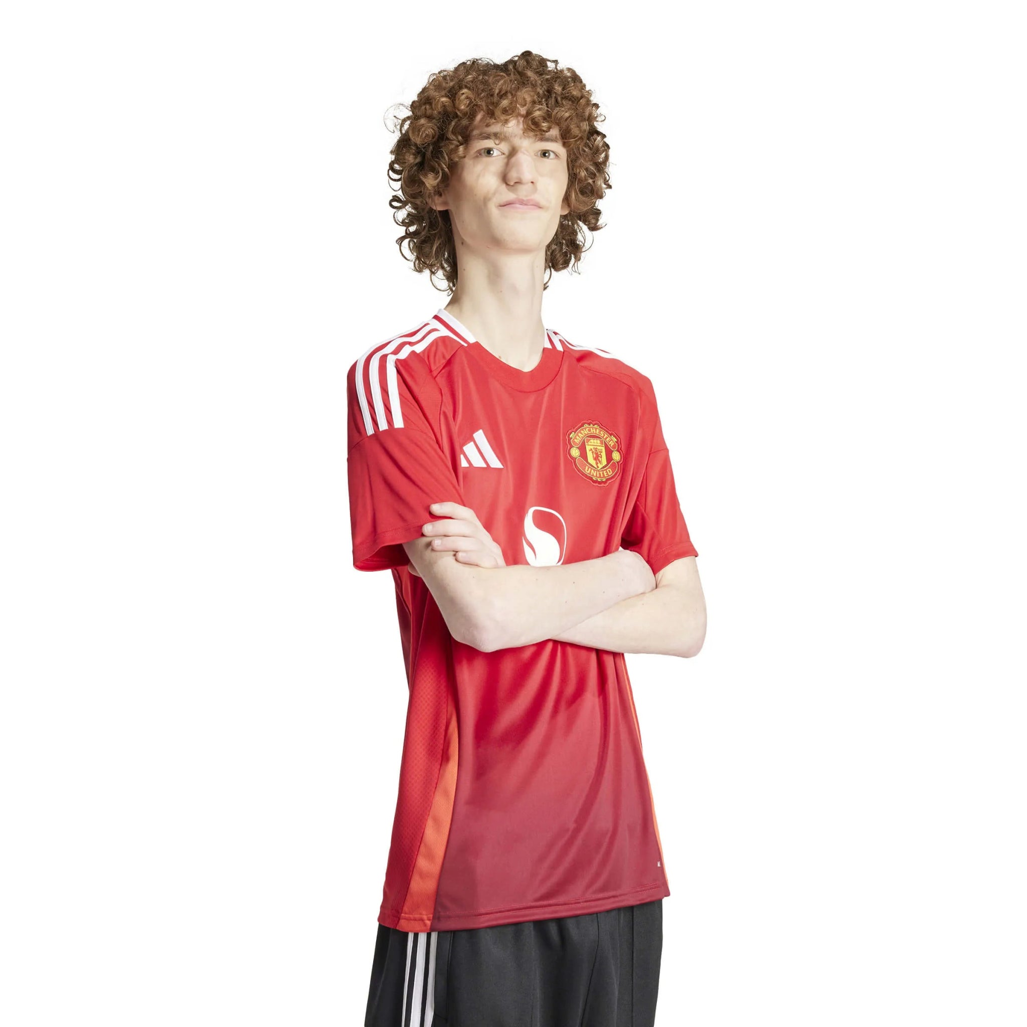 adidas 2024-25 Manchester United Men's Stadium Home Jersey (Model - Side)