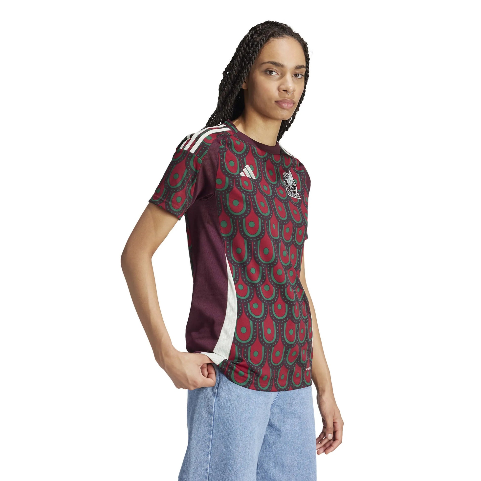 adidas 2024-25 Mexico Women's Stadium Home Jersey (Model - Side)