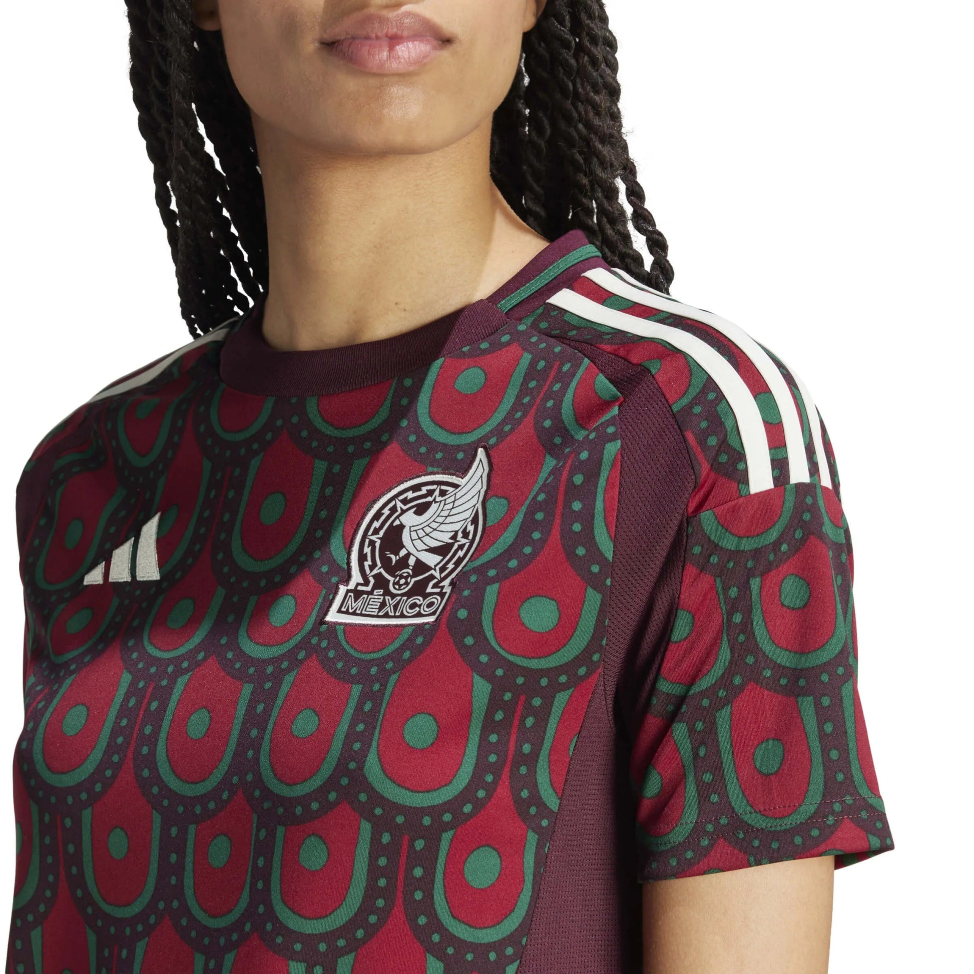 adidas 2024-25 Mexico Women's Stadium Home Jersey (Detail 1)