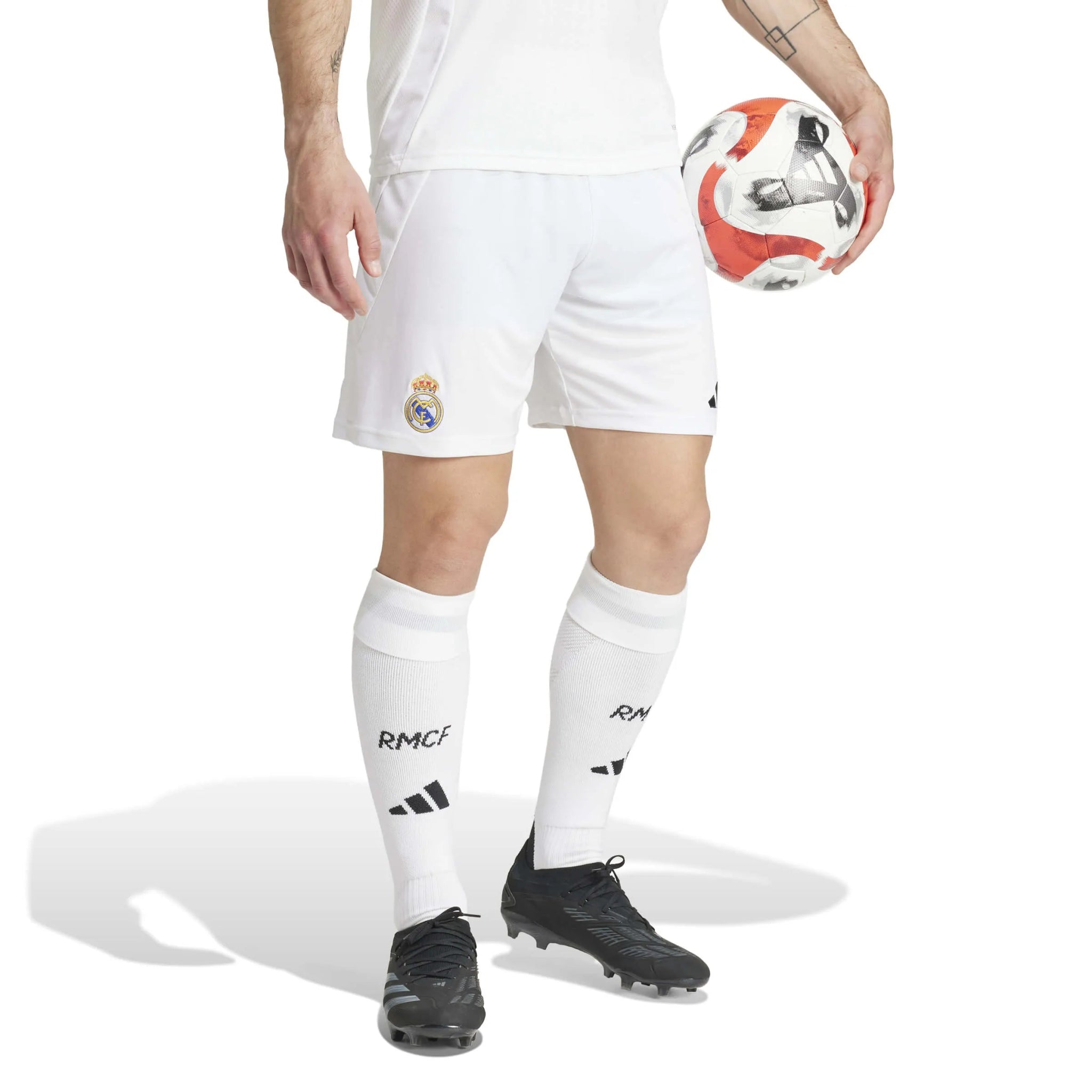 adidas 2024-25 Real Madrid Men's Authentic Home Shorts (Model - Side)
