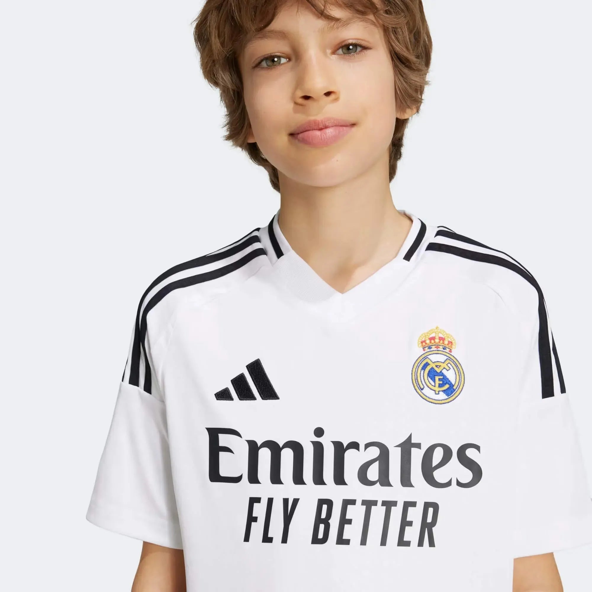 Adidas 2024 25 Real Madrid Youth Stadium Home Soccer Jersey ProSoccer adidas-2024-25-real-madrid-youth-stadium-home-soccer-jersey-prosoccer
