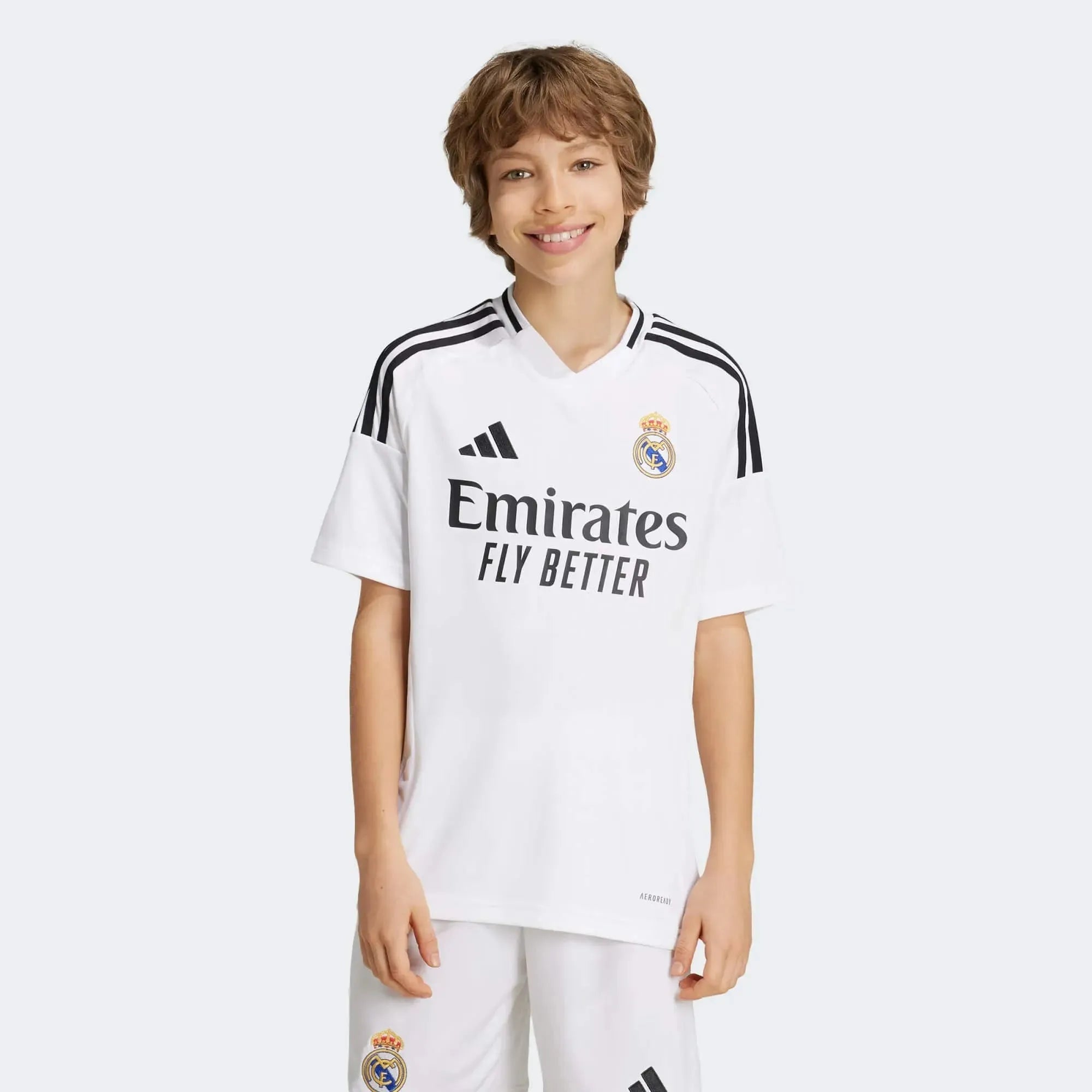 Adidas 2024 25 Real Madrid Youth Stadium Home Soccer Jersey ProSoccer adidas-2024-25-real-madrid-youth-stadium-home-soccer-jersey-prosoccer