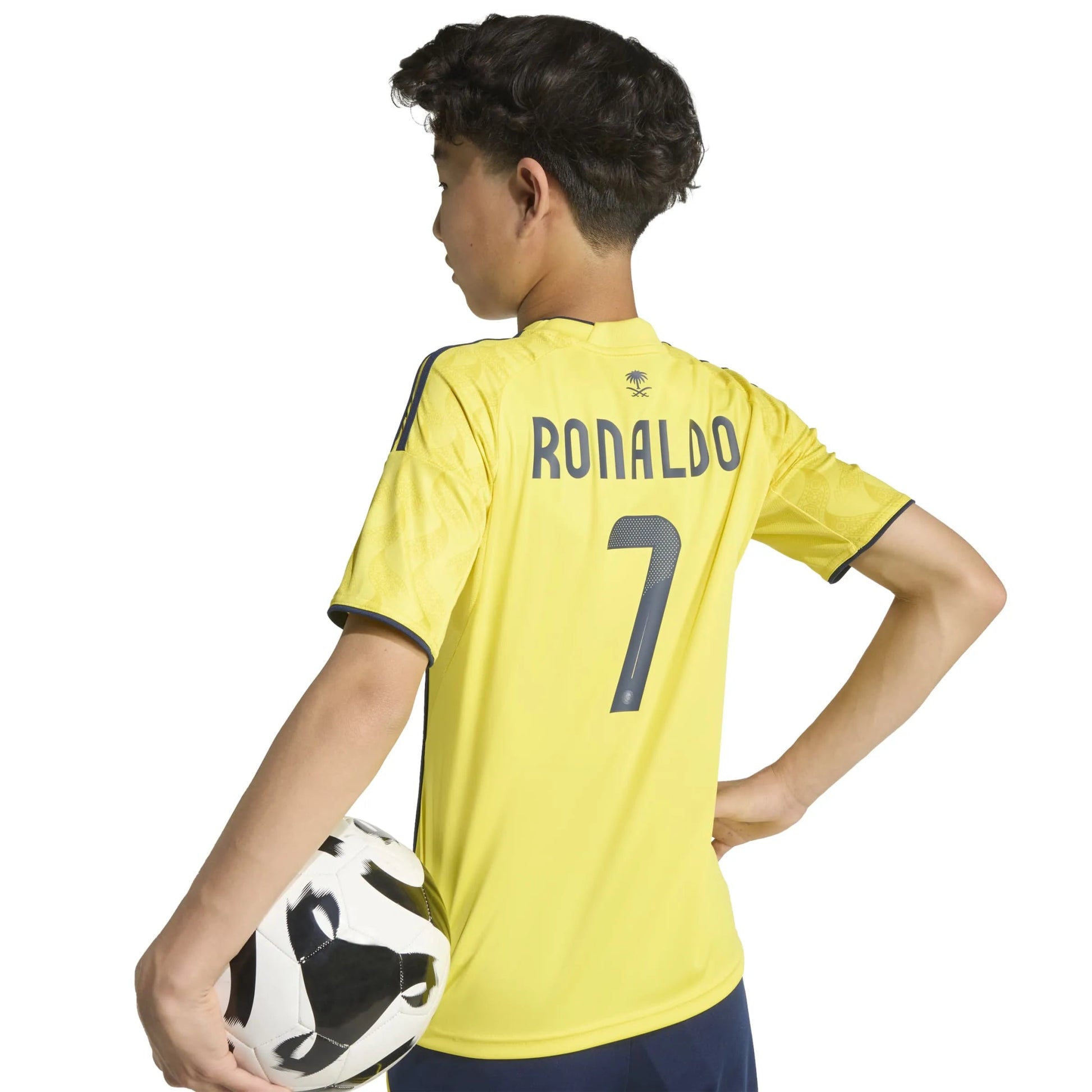 adidas 2025-26 Al Nassr Youth Stadium Home Ronaldo #7 Soccer Jersey (Detail 1)