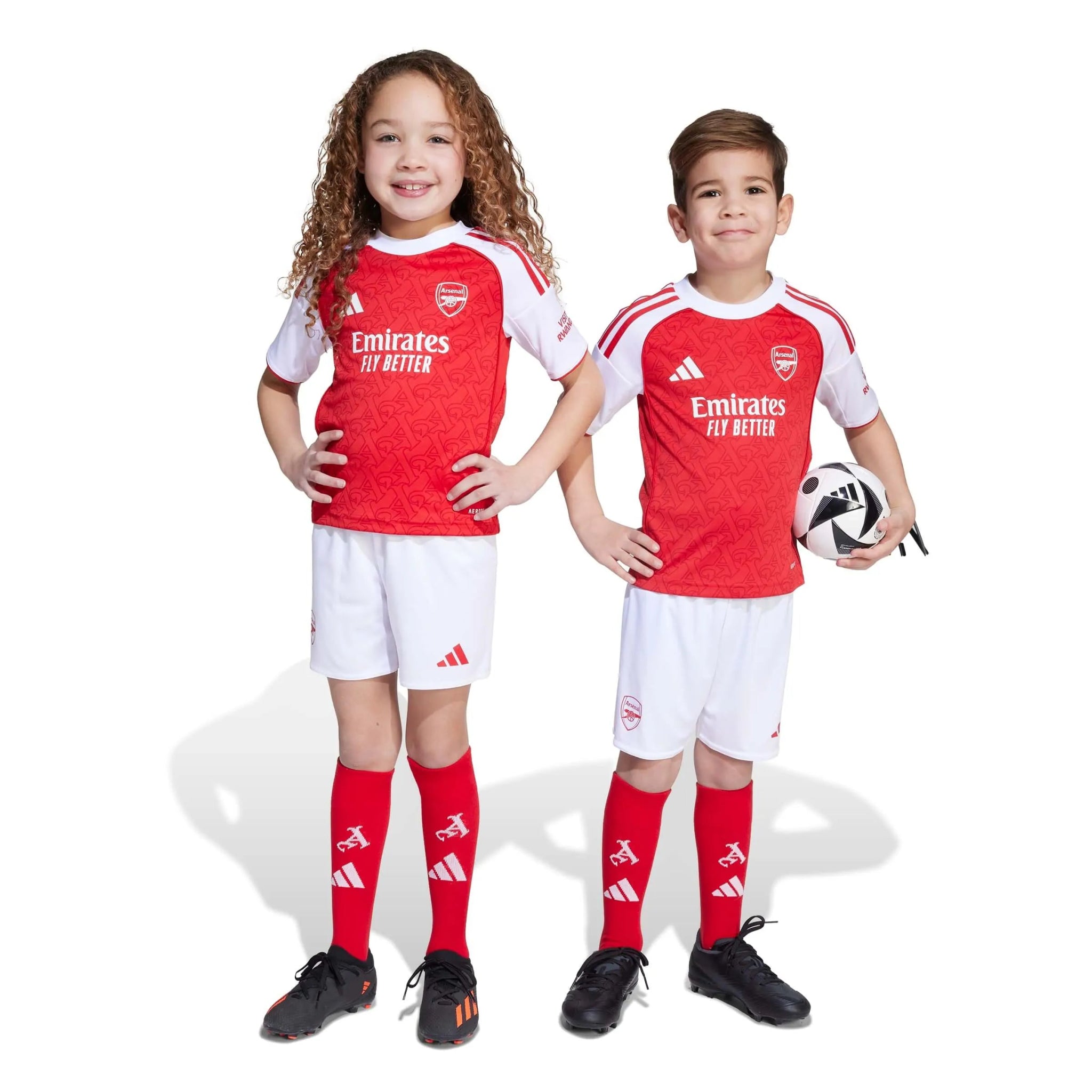 adidas 2025-26 Arsenal Kid's Home Mini Kit (Models - Front)