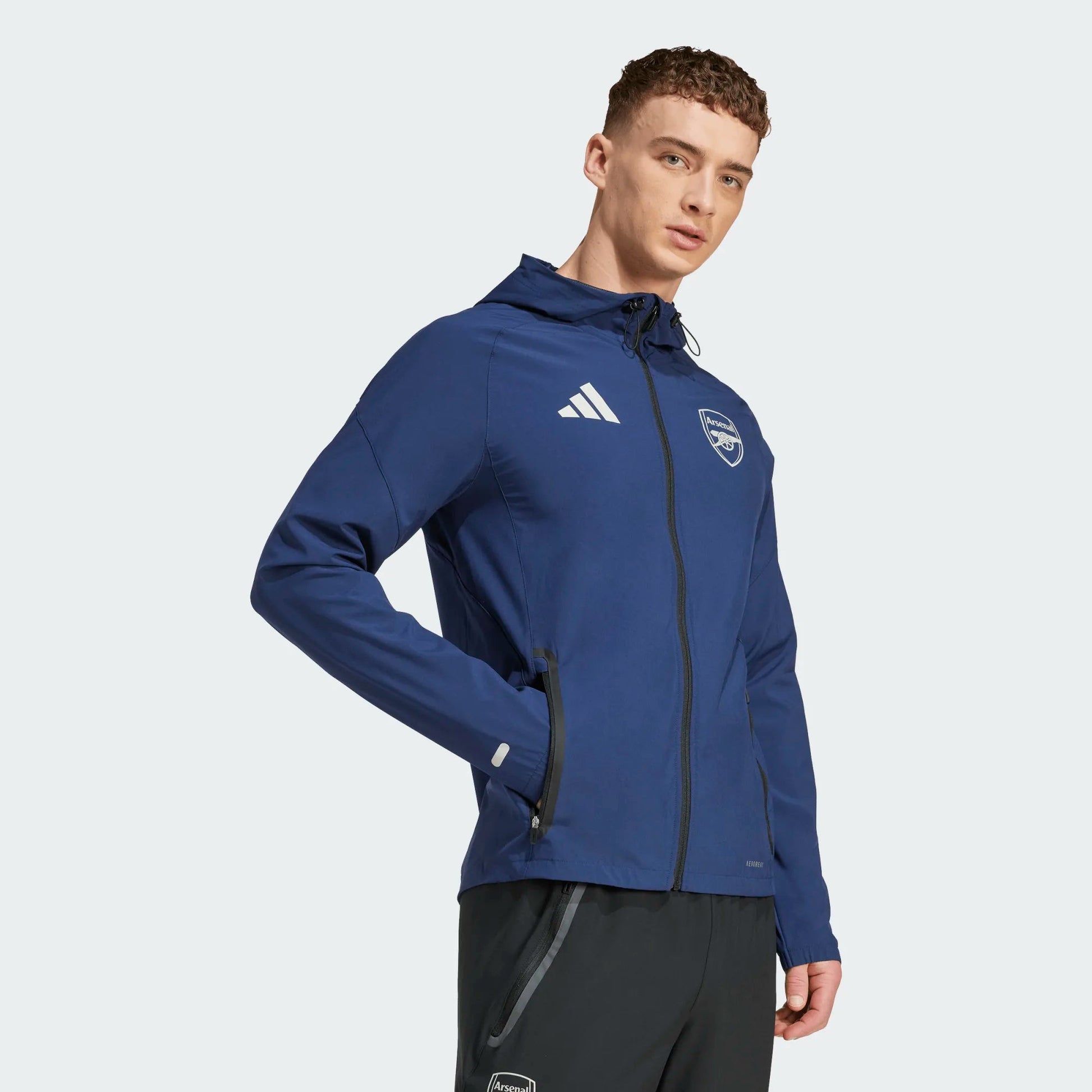 adidas 2025-26 Arsenal Men's Tiro 25 Competition Vis Tech Travel Jacket (Model - Side)