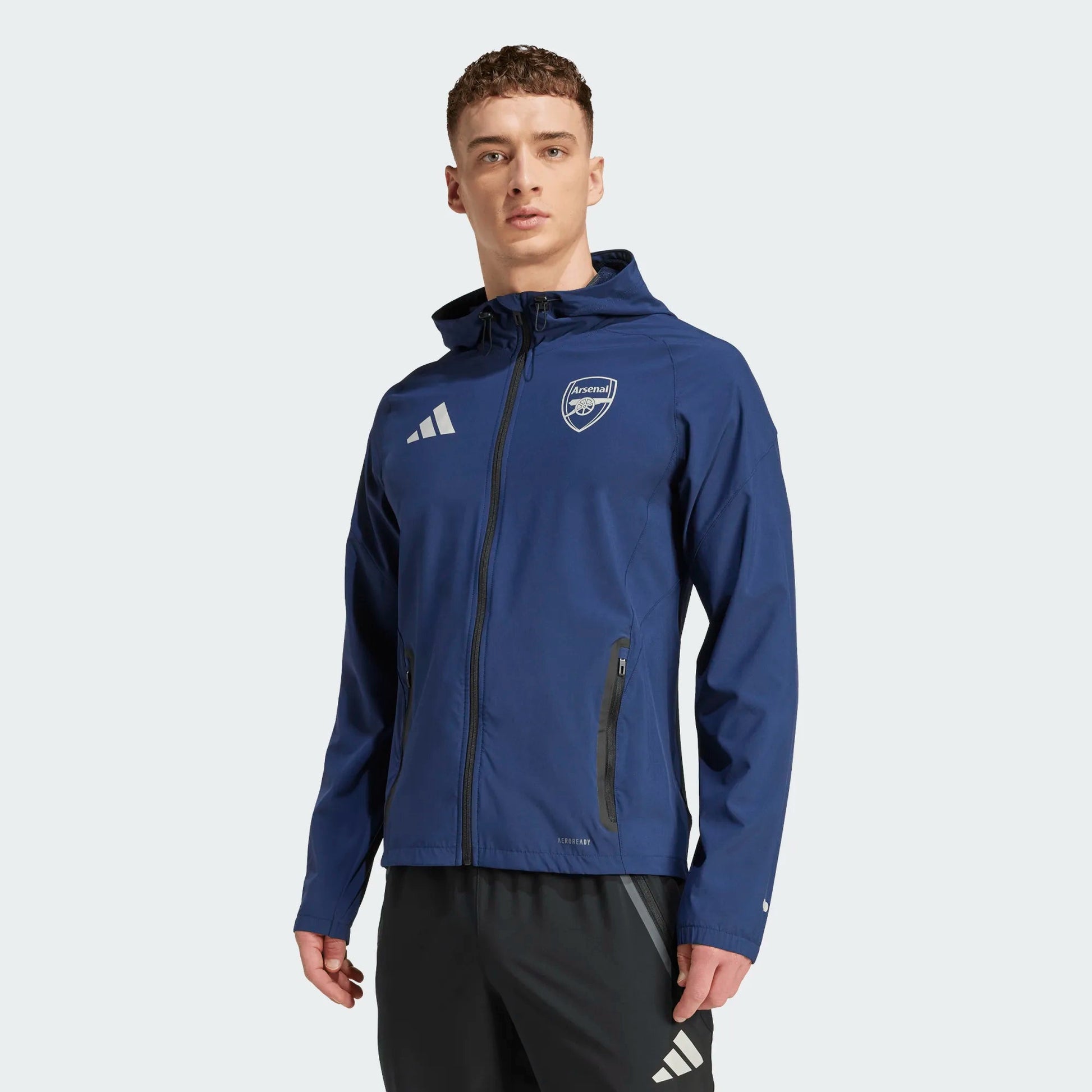 adidas 2025-26 Arsenal Men's Tiro 25 Competition Vis Tech Travel Jacket (Model - Front)