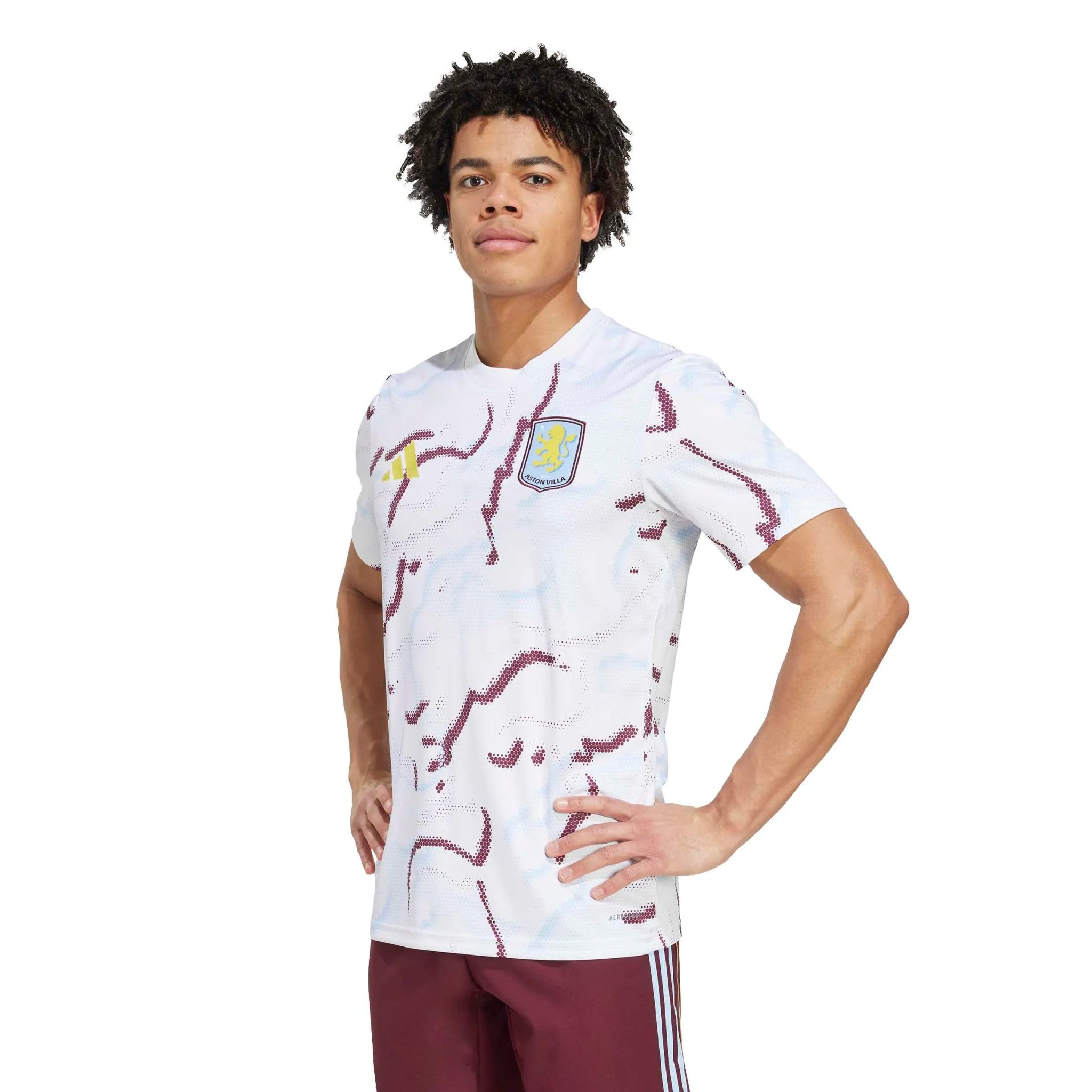 adidas 2025-26 Aston Villa Men's Pre-Match Soccer Jersey (Model - Front)
