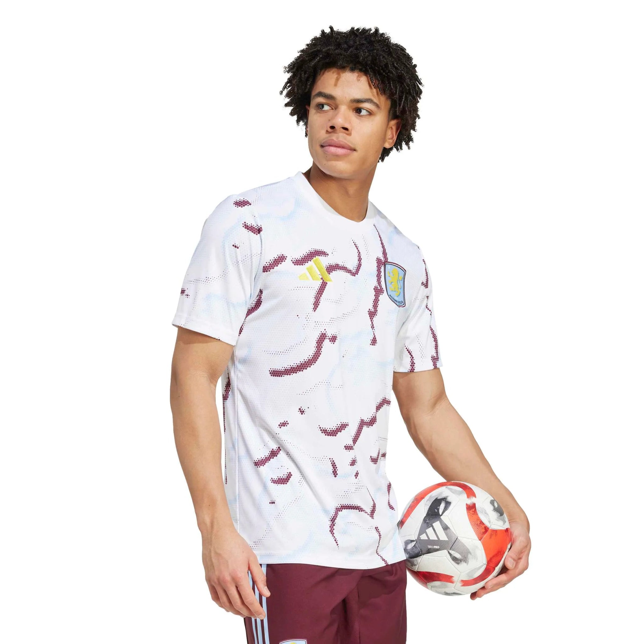adidas 2025-26 Aston Villa Men's Pre-Match Soccer Jersey (Model - Side)
