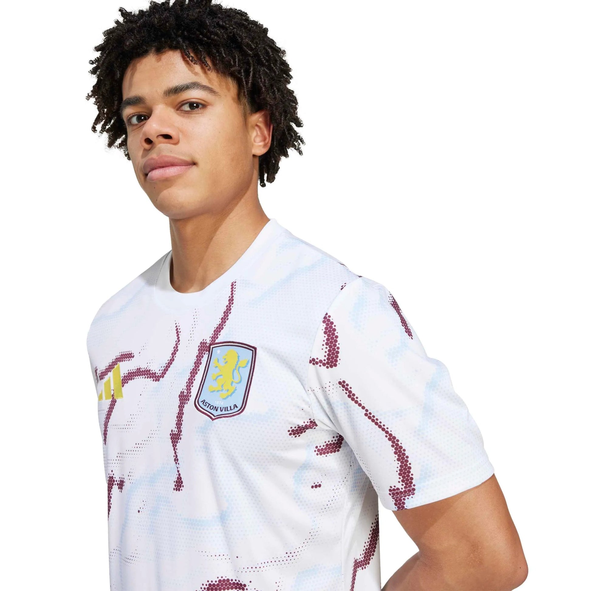 adidas 2025-26 Aston Villa Men's Pre-Match Soccer Jersey (Detail 1)