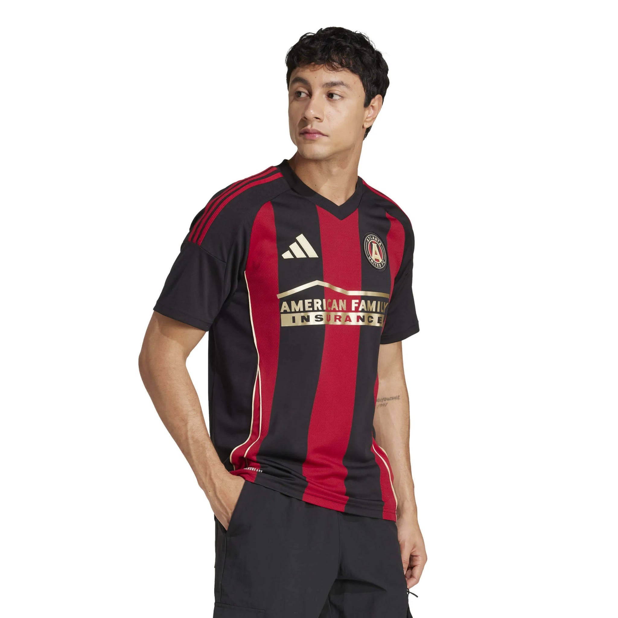 adidas 2025-26 Atlanta United Men's Stadium Home Soccer Jersey (Model - Side)
