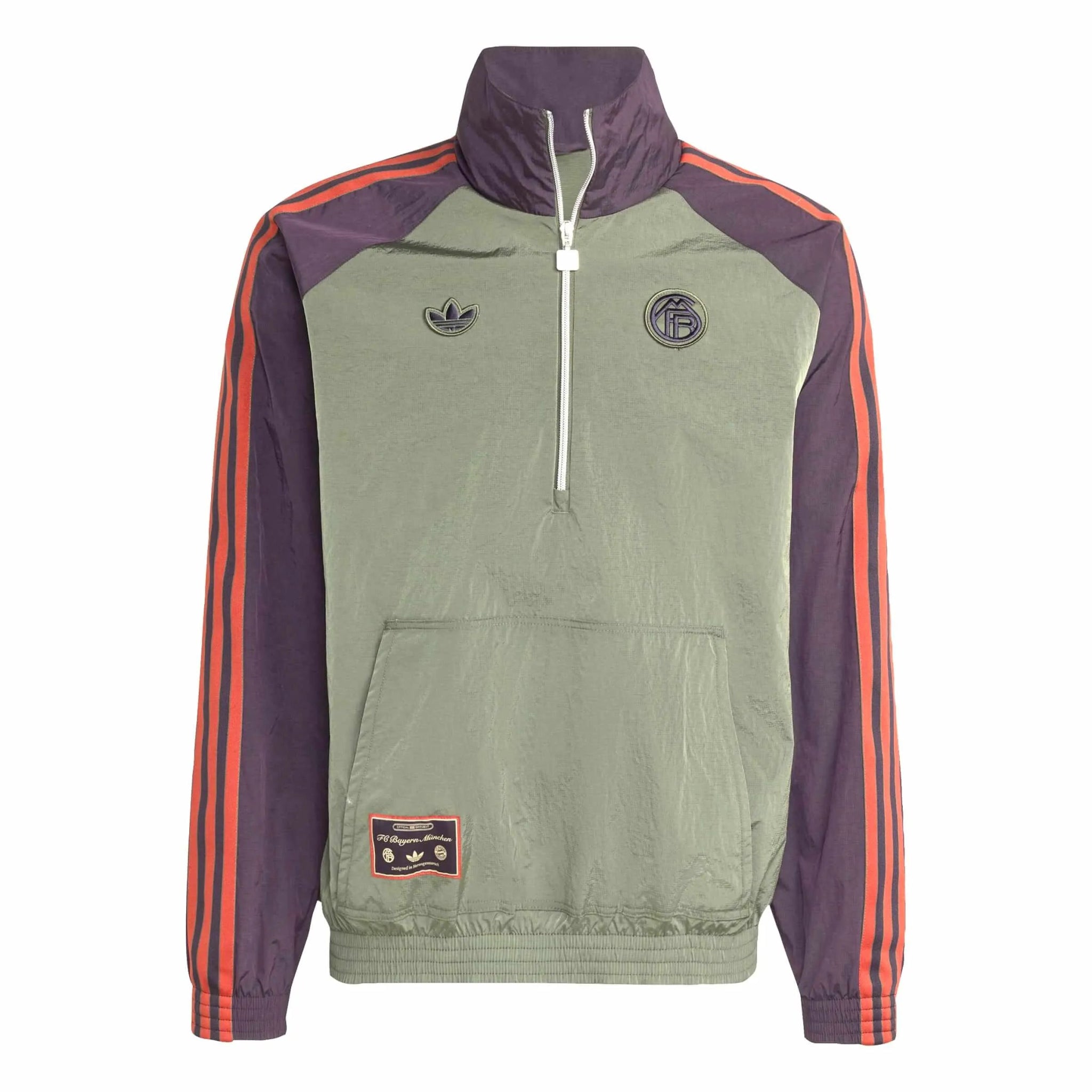 adidas 2025-26 Bayern Munich Men's Icon Half-Zip Jacket (Front)