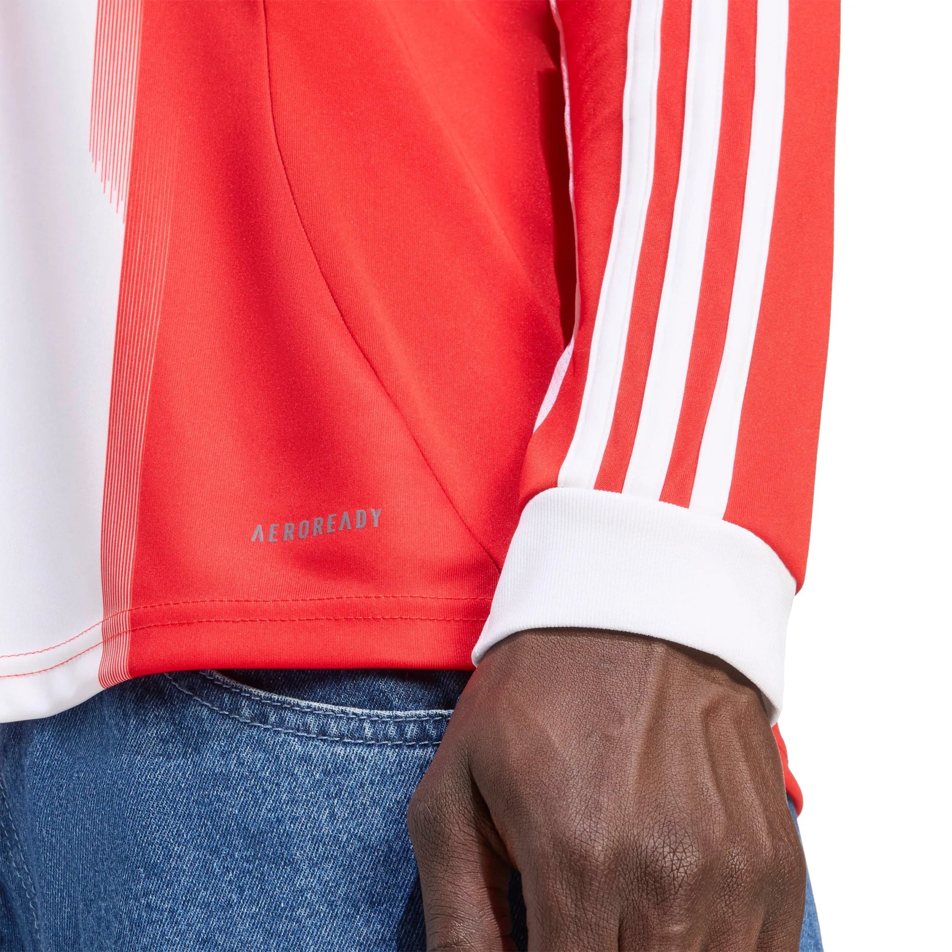 adidas 2025-26 Bayern Munich Men's Stadium Home Long-Sleeve Soccer Jersey (Detail 2)