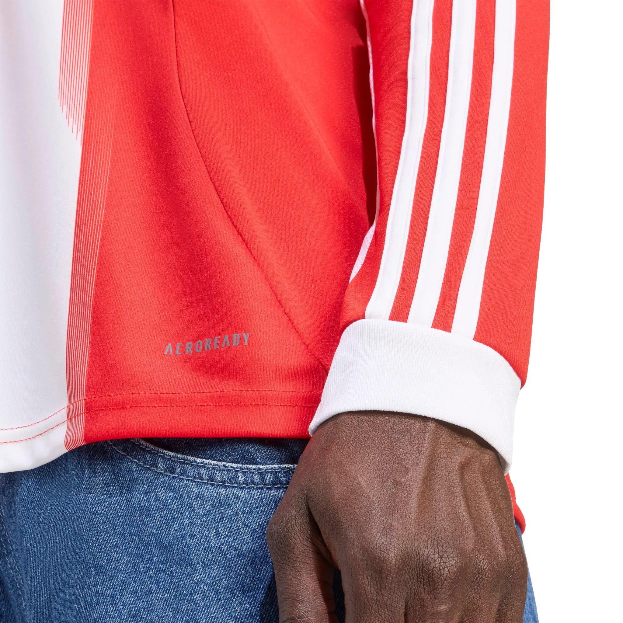 adidas 2025-26 Bayern Munich Men's Stadium Home Long-Sleeve Soccer Jersey (Detail 2)