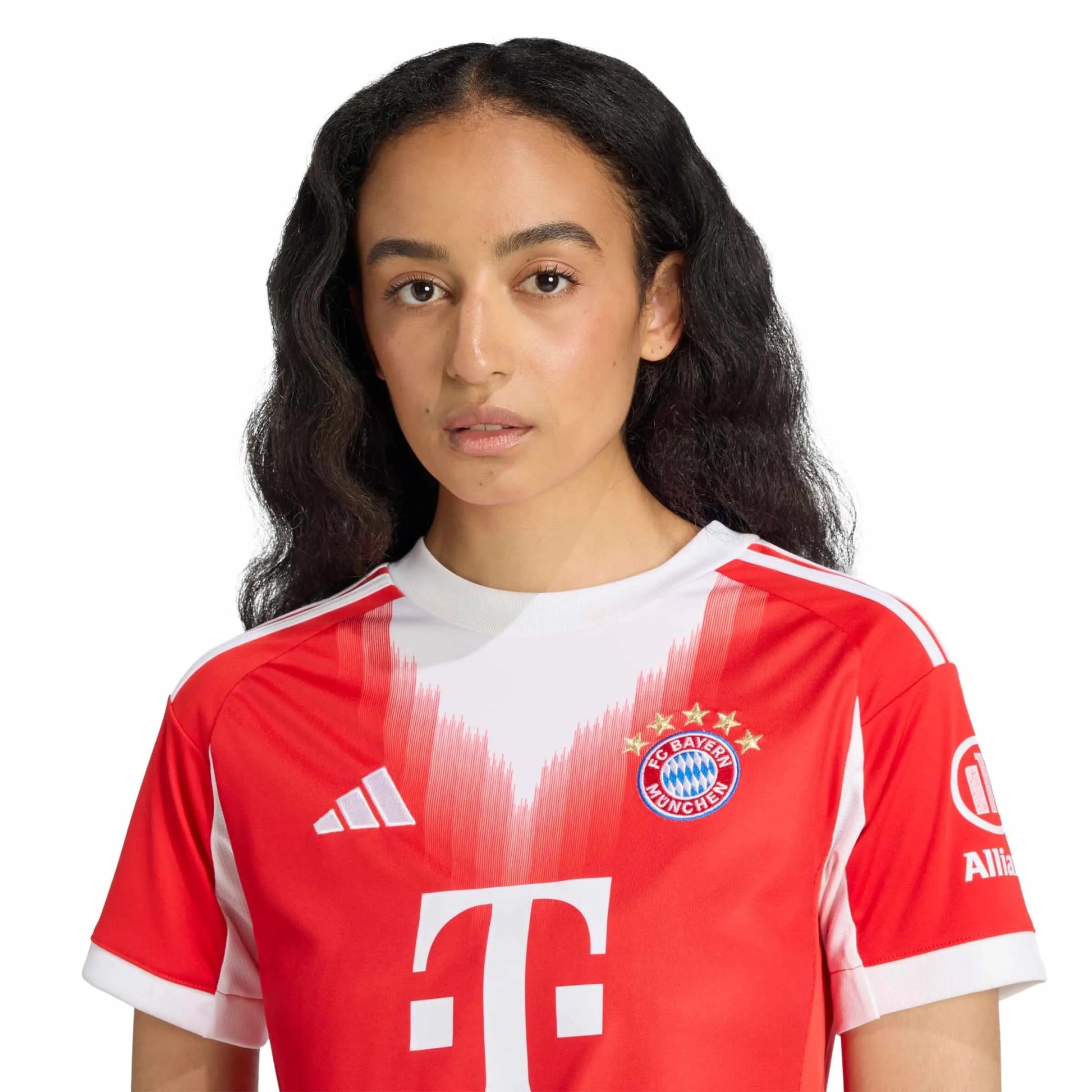 adidas 2025-26 Bayern Munich Women's Stadium Home Soccer Jersey (Detail 1)