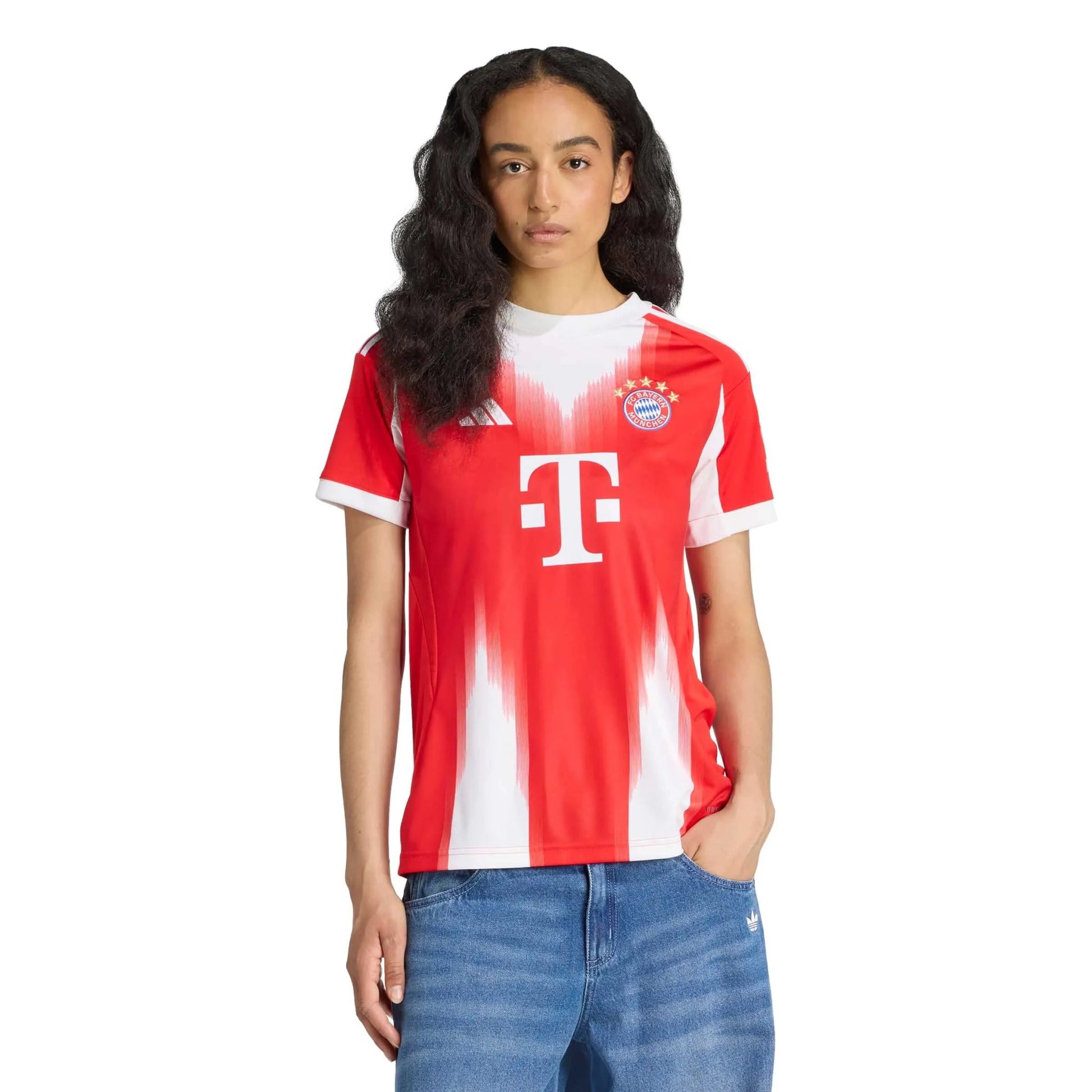 adidas 2025-26 Bayern Munich Women's Stadium Home Soccer Jersey (Model - Front)