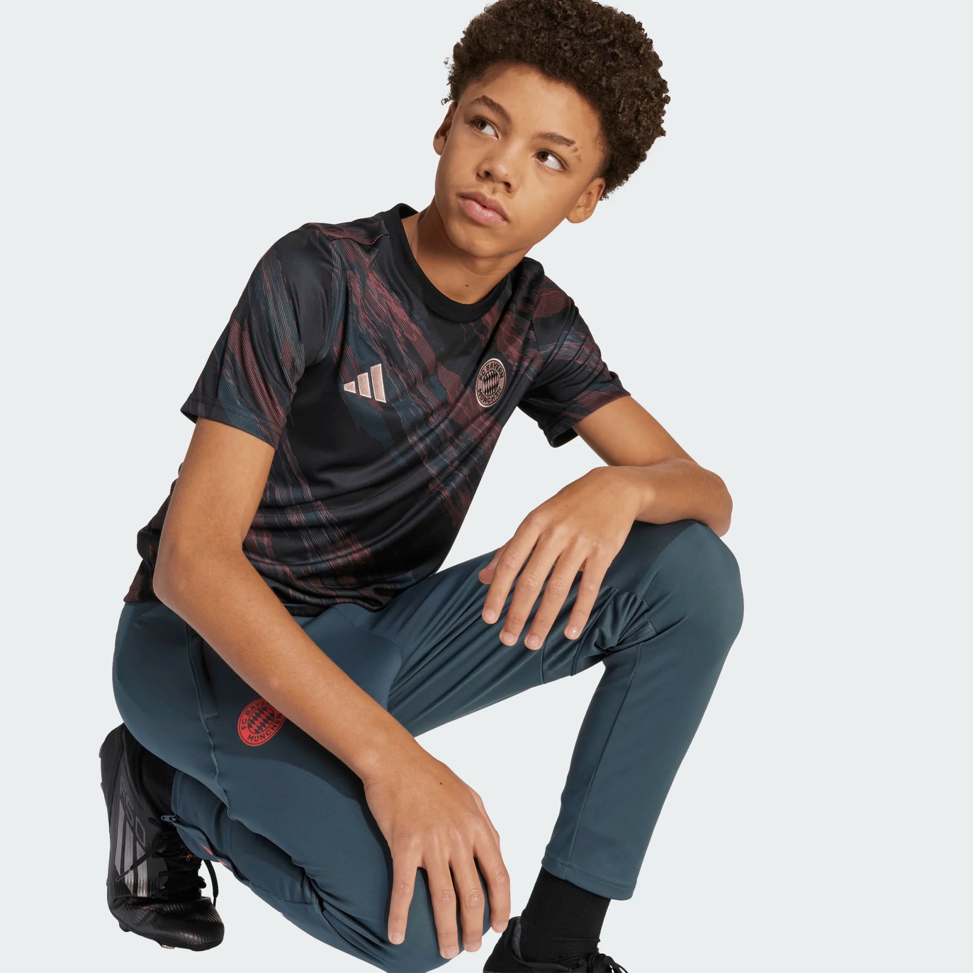 adidas 2025-26 Bayern Munich Youth Pre-Match Soccer Jersey (Detail 1)