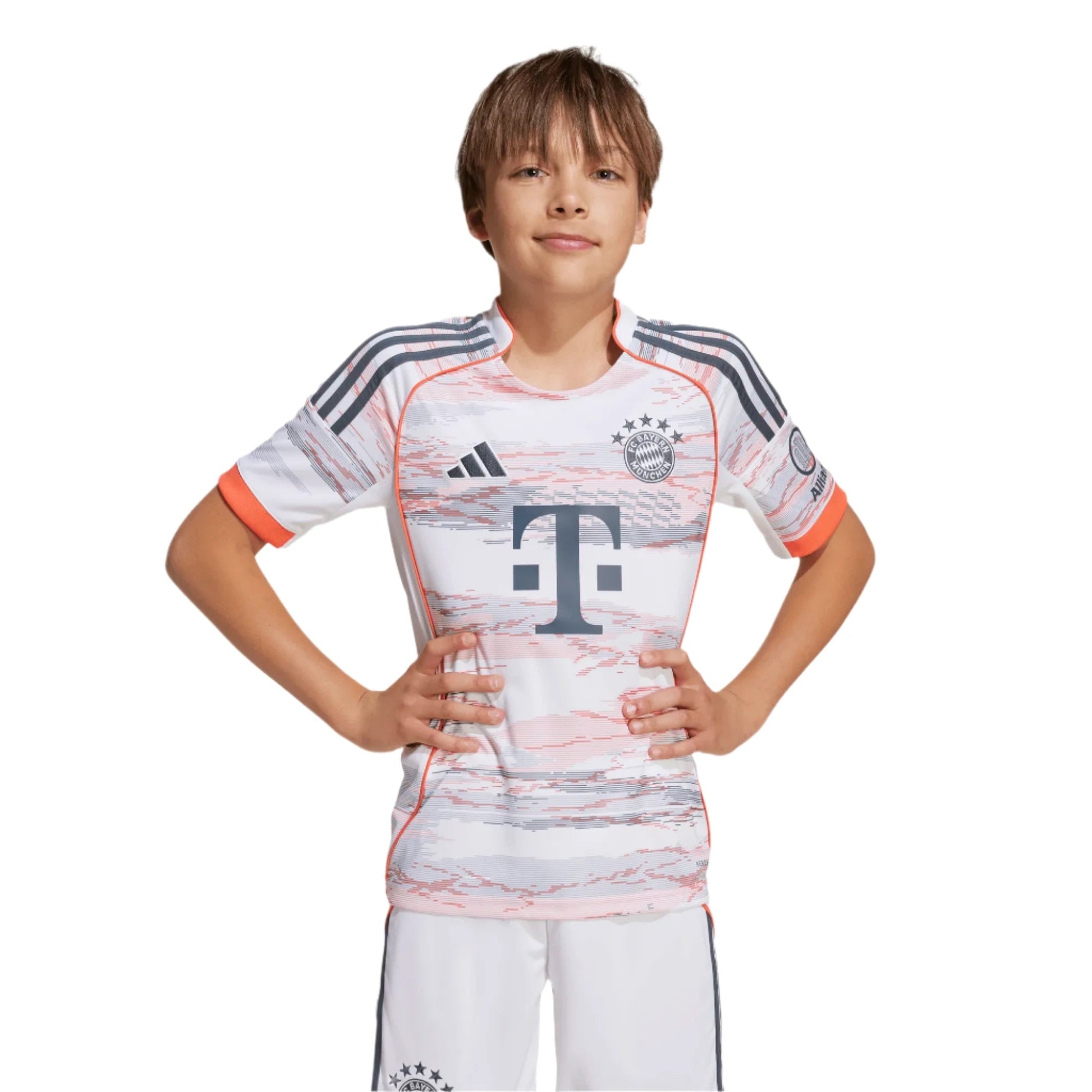 adidas 2025-26 Bayern Munich Youth Stadium Away Soccer Jersey (Model - Front)