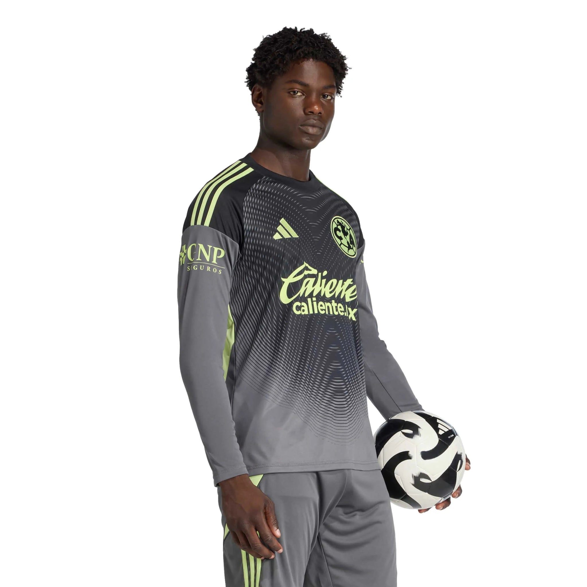 adidas 2025-26 Club America Men's Goalkeeper Long-Sleeve Soccer Jersey (Model - Side)