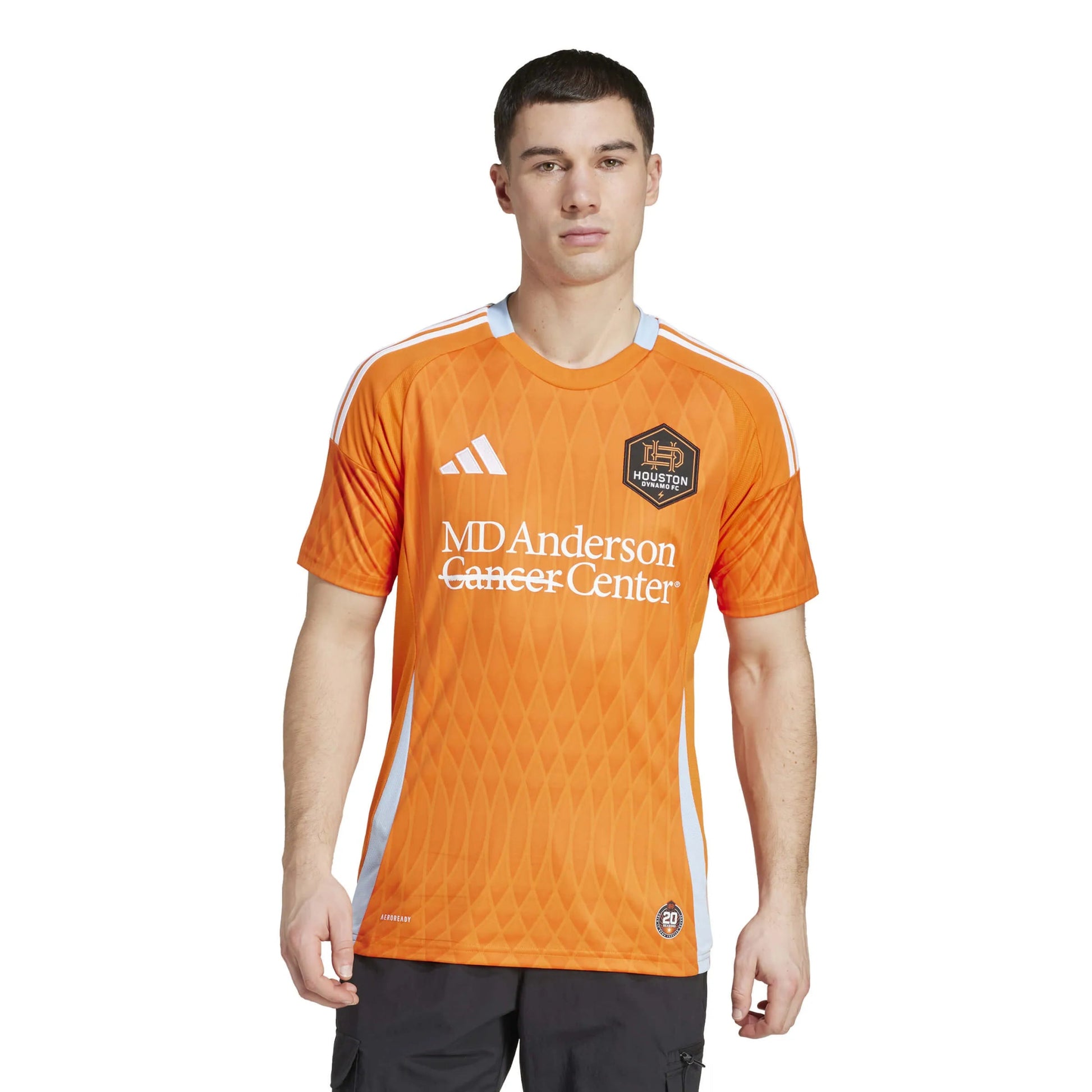 adidas 2025-26 Houston Dynamo Men's Stadium Home Soccer Jersey (Model - Front)