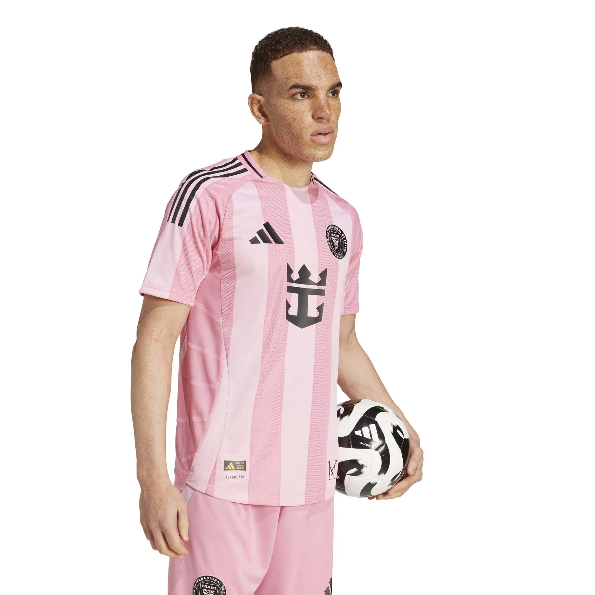 adidas 2025-26 Inter Miami Men's Messi #10 Authentic Home Soccer Jersey (Model - Side)