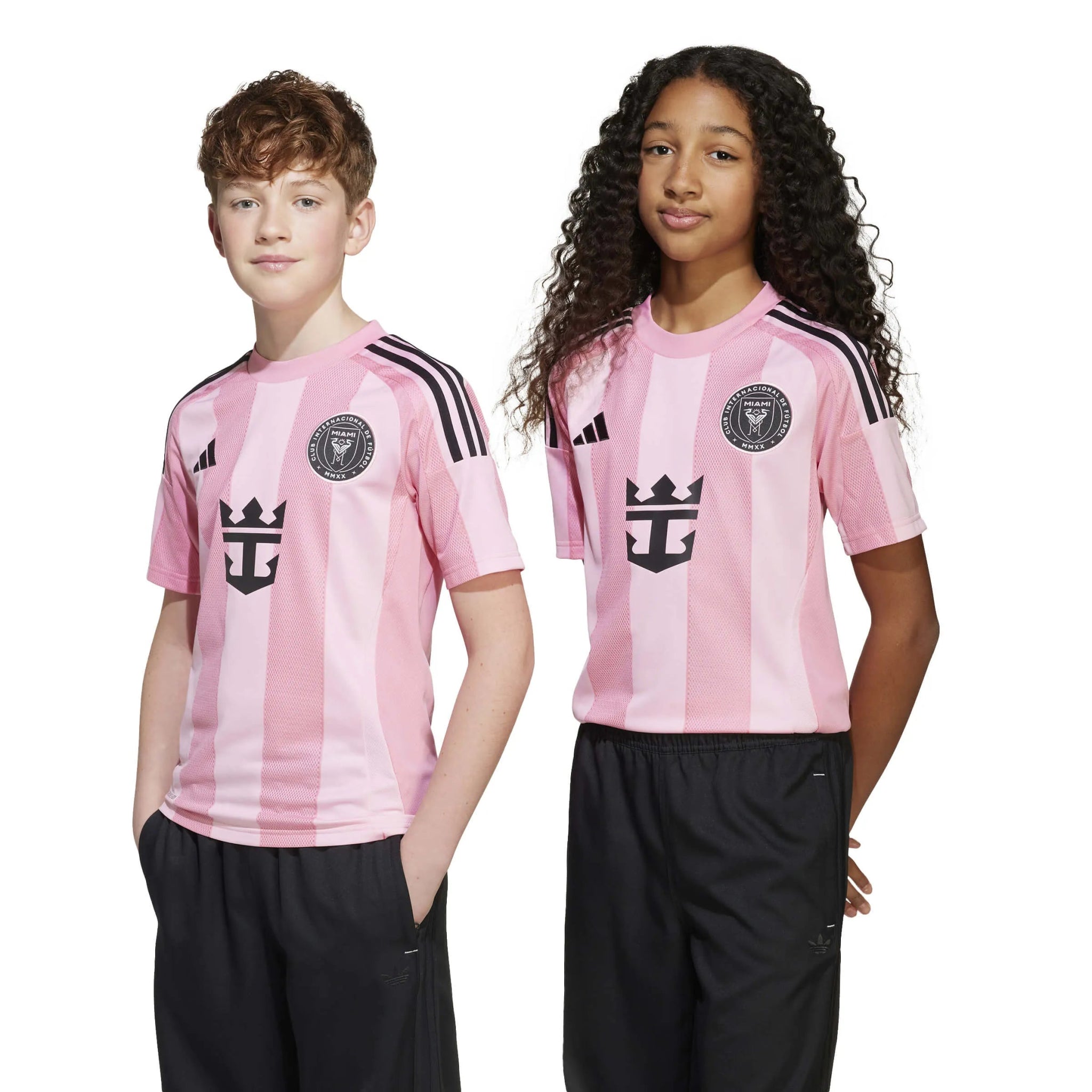 adidas 2025-26 Inter Miami Youth Stadium Home Soccer Jersey (Models - Front)