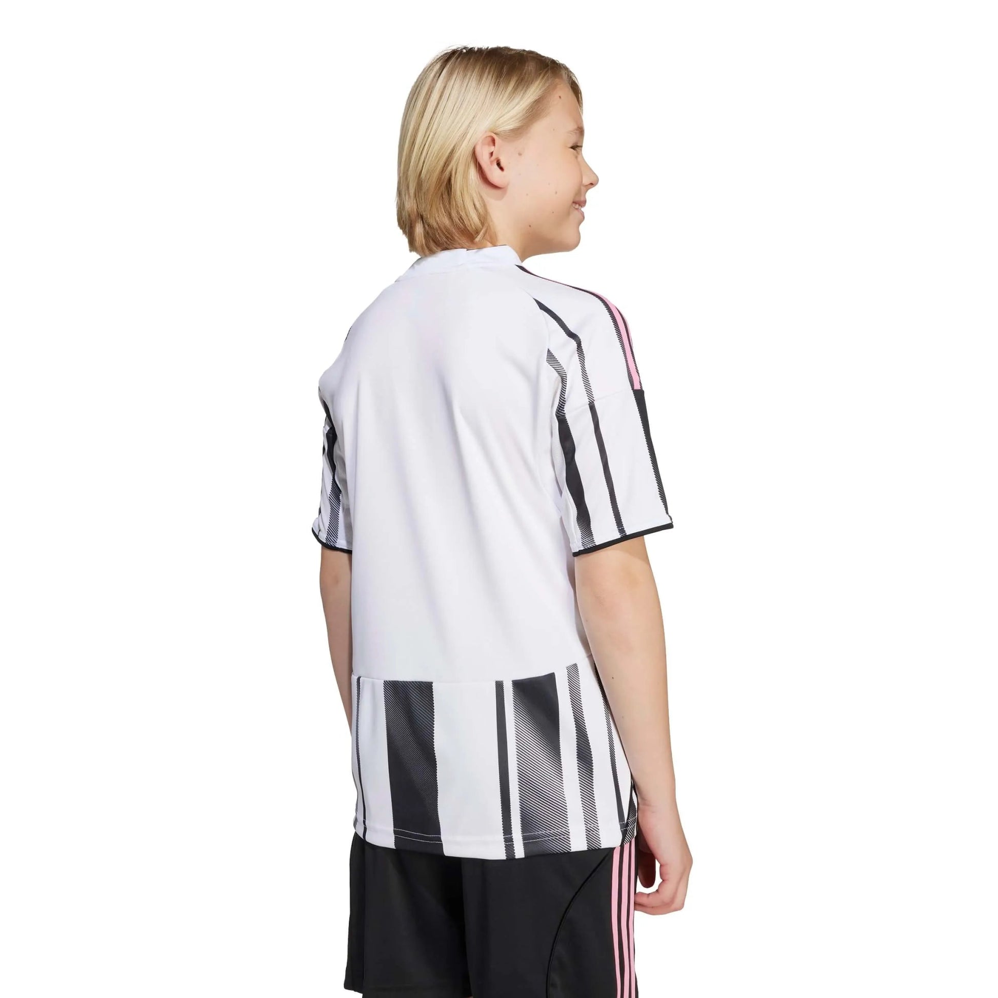 adidas 2025-26 Juventus Youth Home Soccer Jersey (Model - Back)