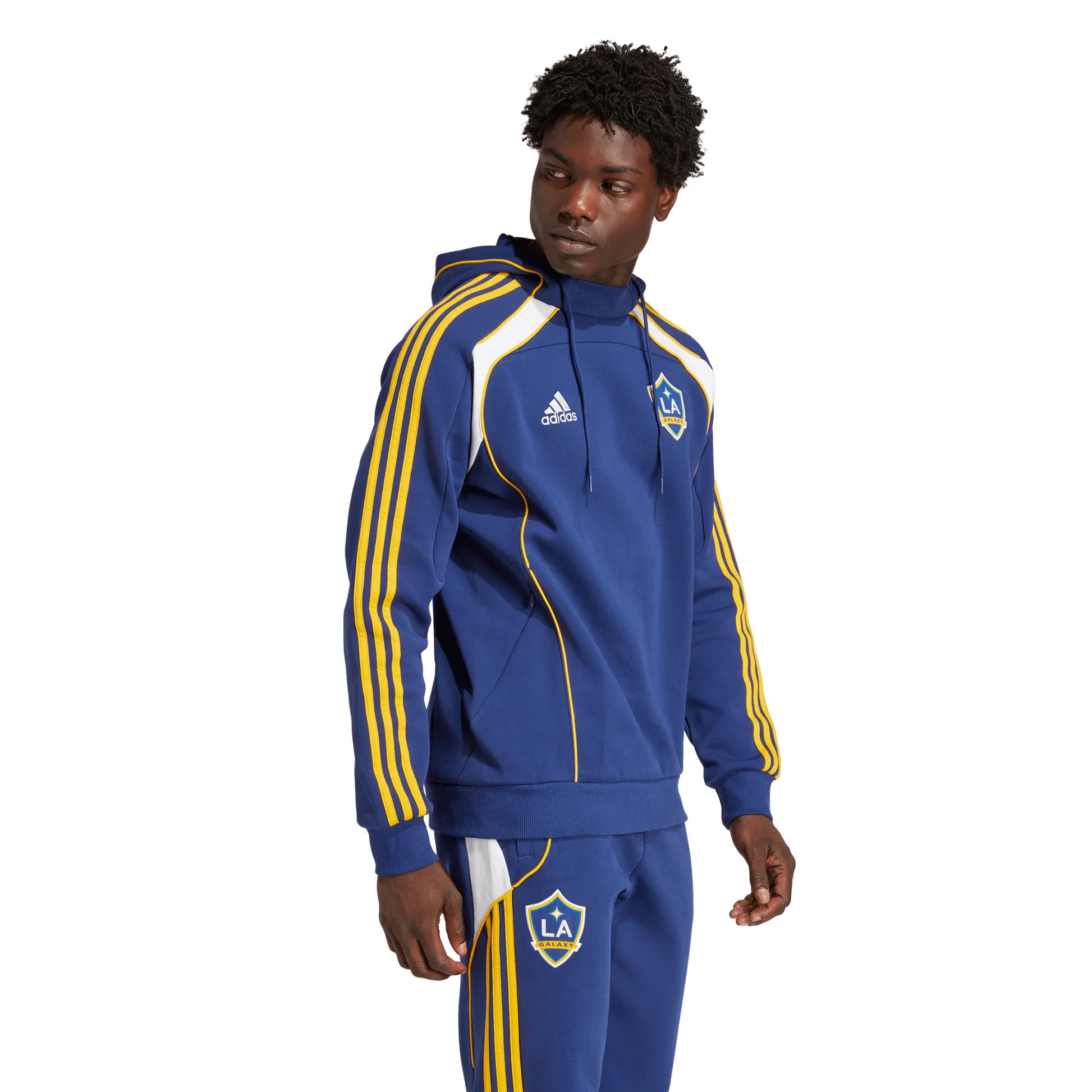 adidas 2025-26 LA Galaxy Men's Travel Hoodie (Model - Side)