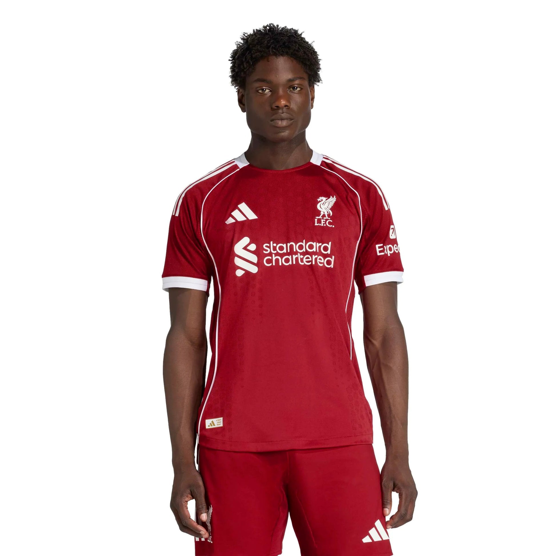 adidas 2025-26 Liverpool Men's Authentic Home Soccer Jersey (Model - Front)