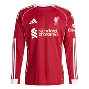 adidas 2025-26 Liverpool Men's Stadium Home Long-Sleeve Soccer Jersey (Front)