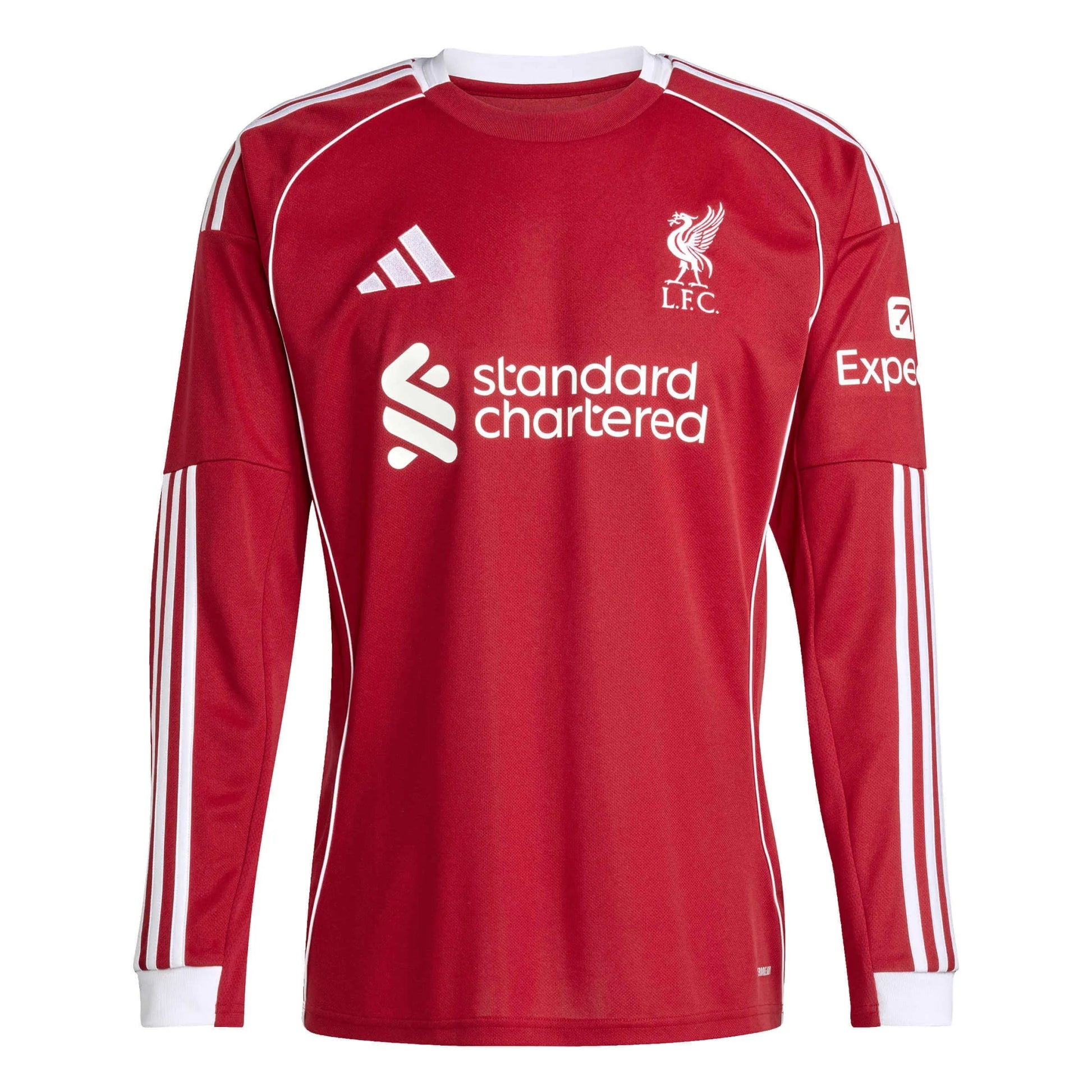 adidas 2025-26 Liverpool Men's Stadium Home Long-Sleeve Soccer Jersey (Front)