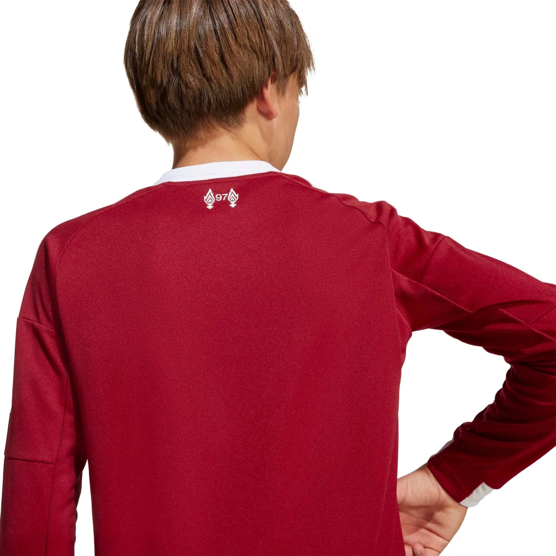 adidas 2025-26 Liverpool Youth Stadium Home Long-Sleeve Soccer Jersey (Detail 2)