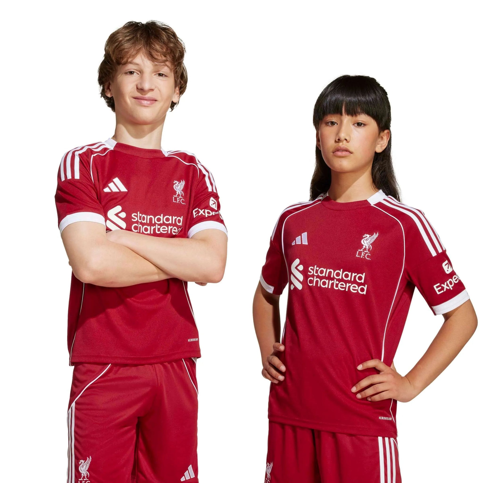adidas 2025-26 Liverpool Youth Stadium Home Soccer Jersey (Models - Front)