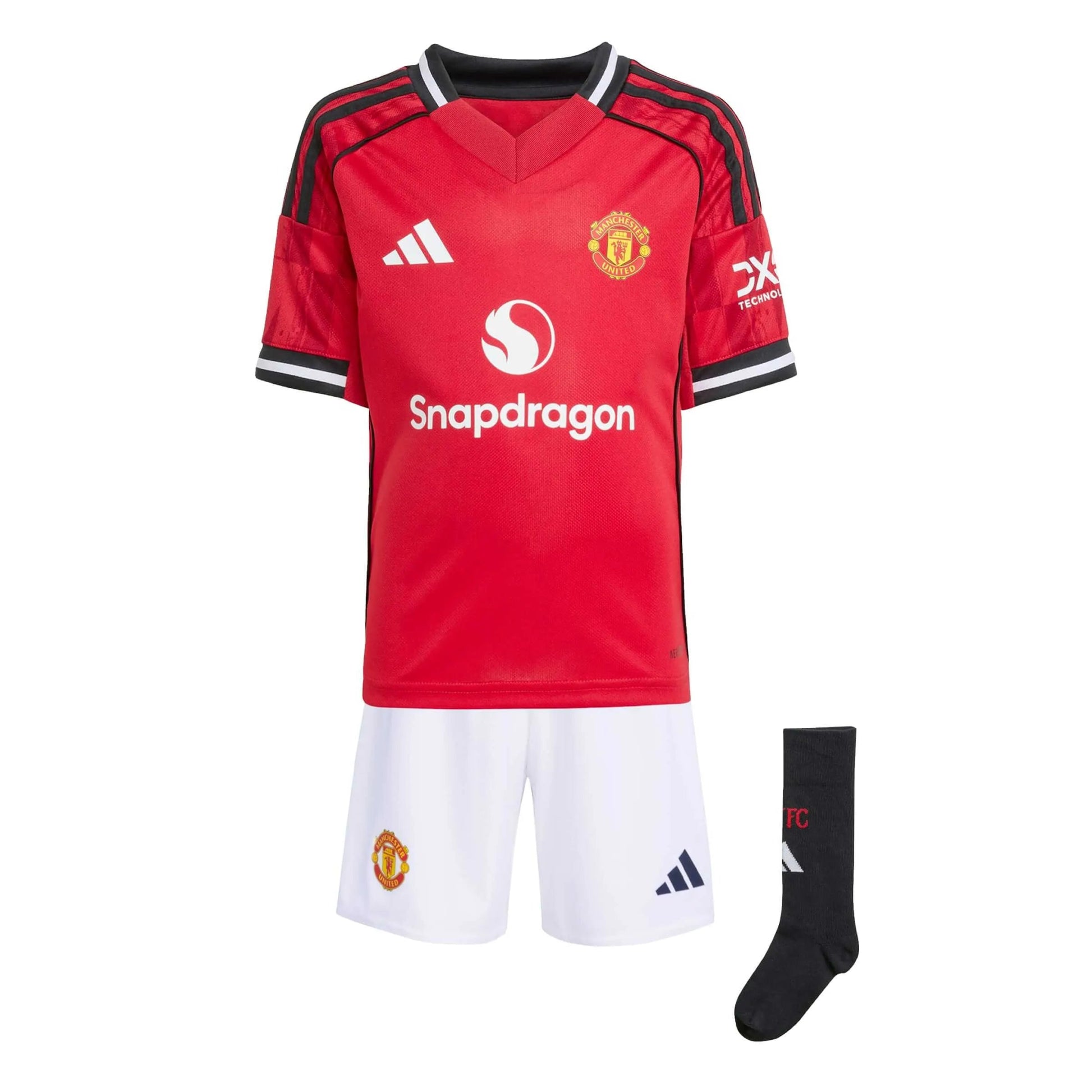 adidas 2025-26 Manchester United Kid's Home Mini Kit (Set - Front)