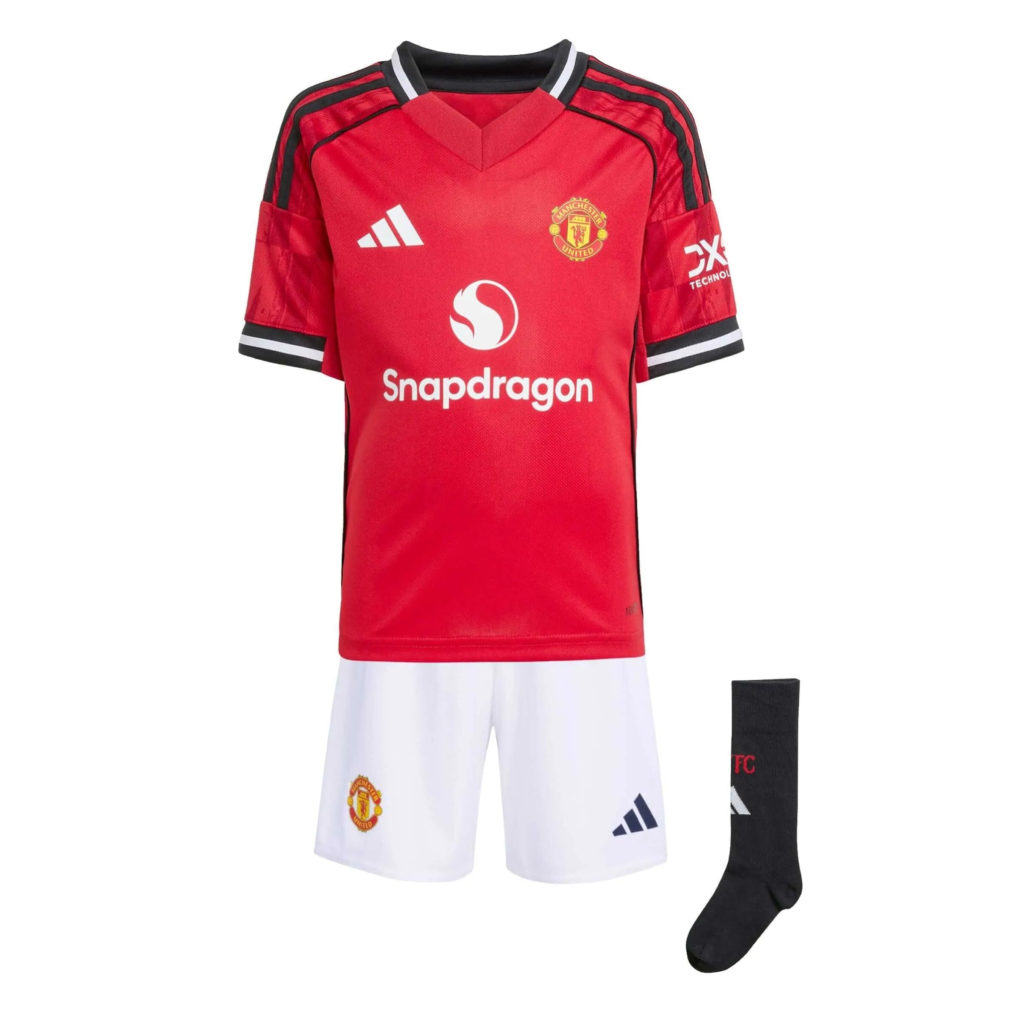 adidas 2025-26 Manchester United Kid's Home Mini Kit (Set - Front)