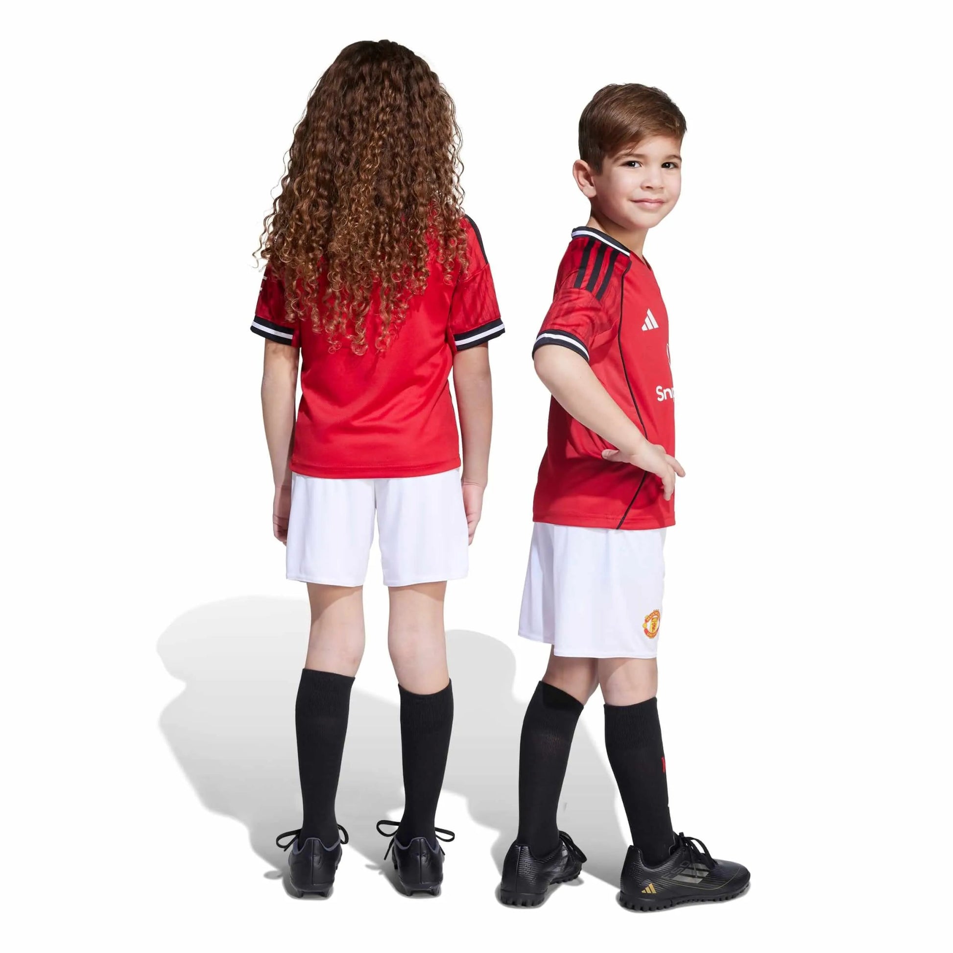 adidas 2025-26 Manchester United Kid's Home Mini Kit (Models - Back)