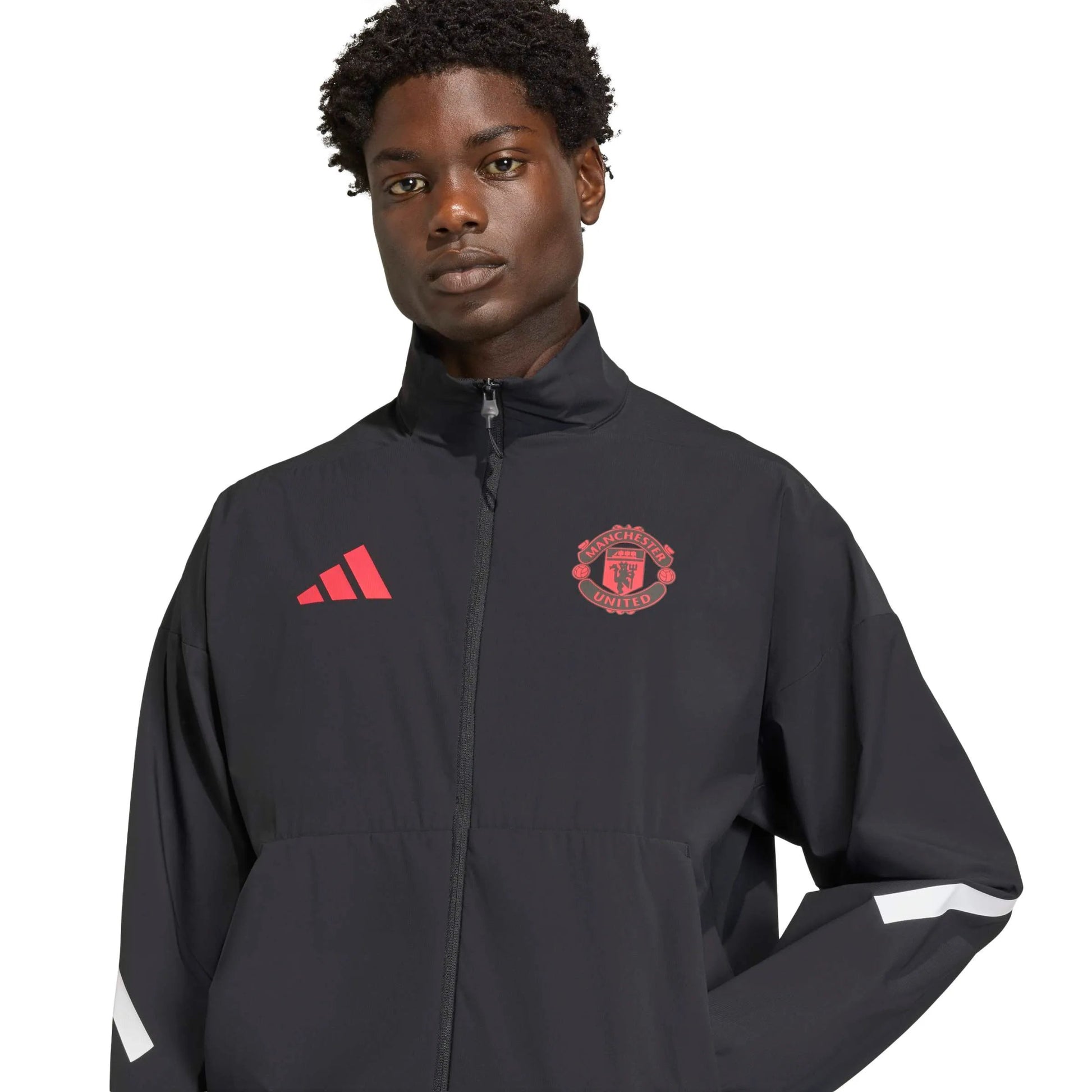 adidas 2025-26 Manchester United Men's Anthem Jacket Black (Detail 1)