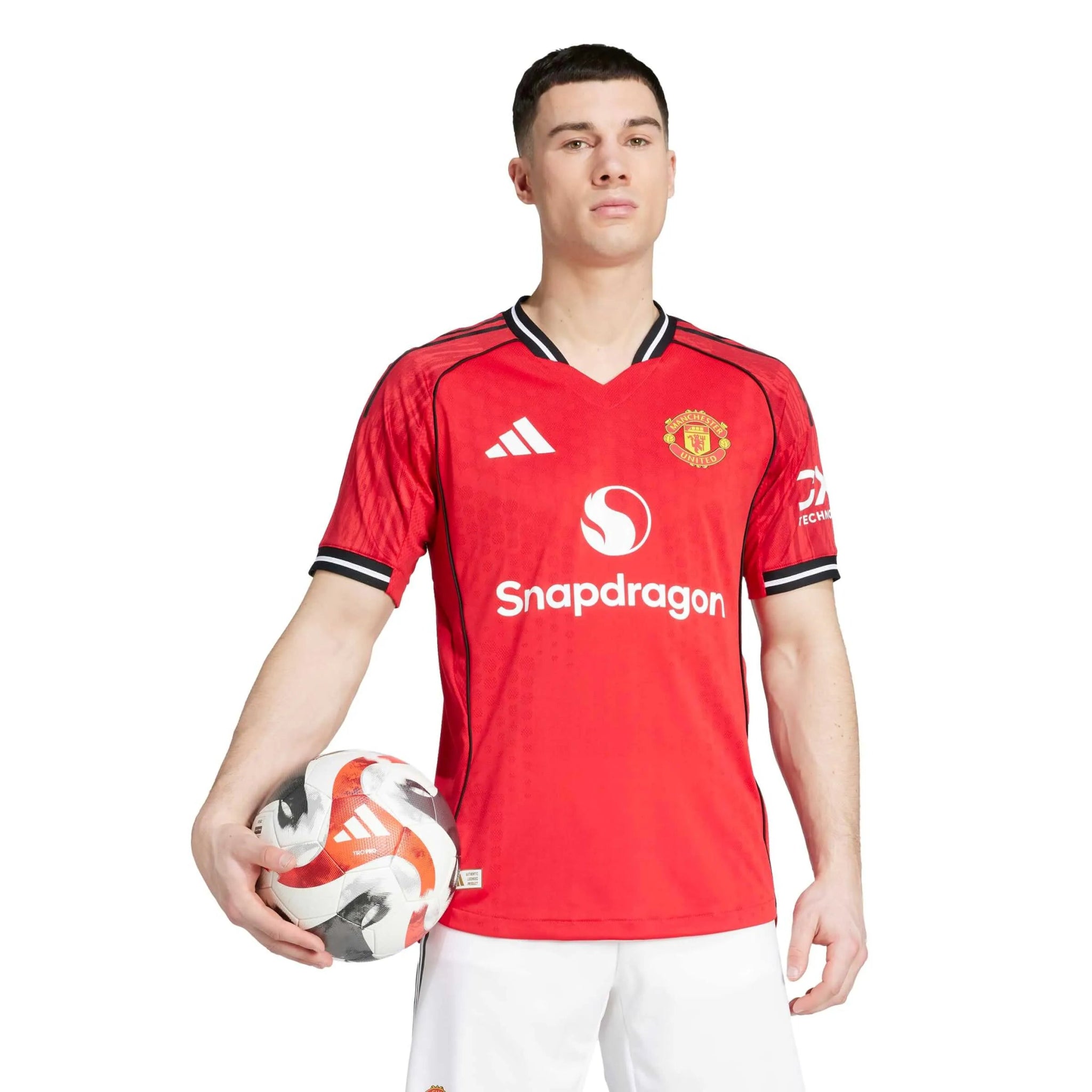 adidas 2025-26 Manchester United Men's Authentic Home Soccer Jersey (Model - Front)